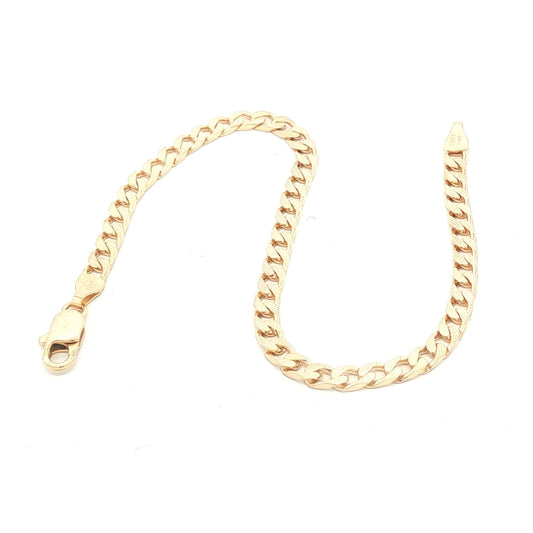 Vintage Solid 18k yellow gold 8" Textured Curb-link Bracelet