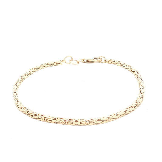 A Vintage Solid 14k yellow gold Byzantine Link 7" Bracelet