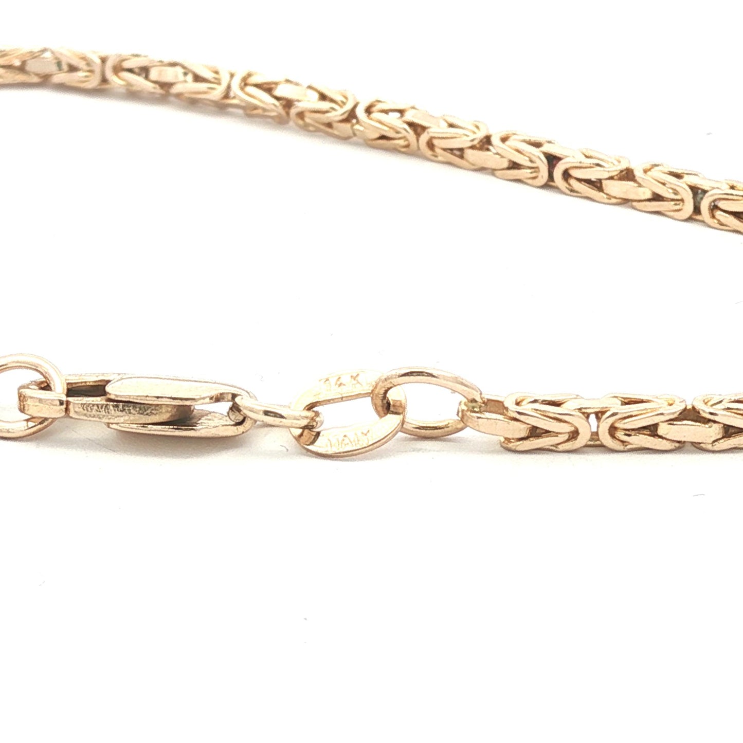 A Vintage Solid 14k yellow gold Byzantine Link 7" Bracelet