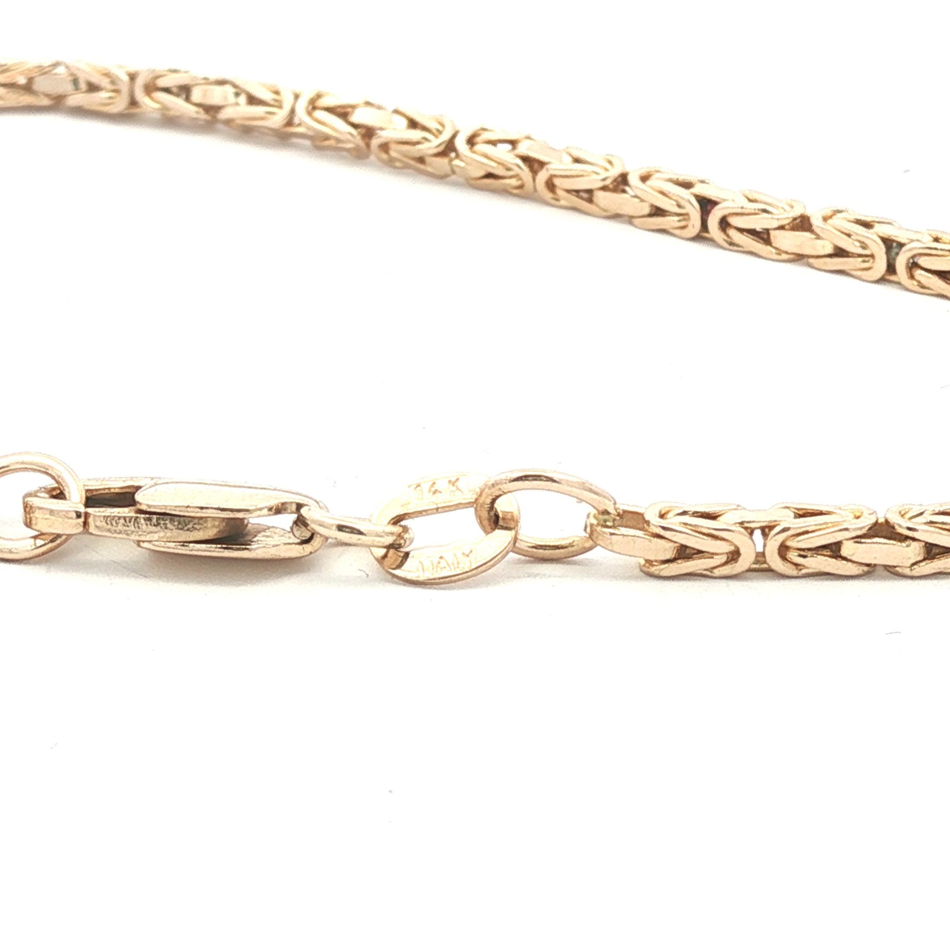 A Vintage Solid 14k yellow gold Byzantine Link 7" Bracelet