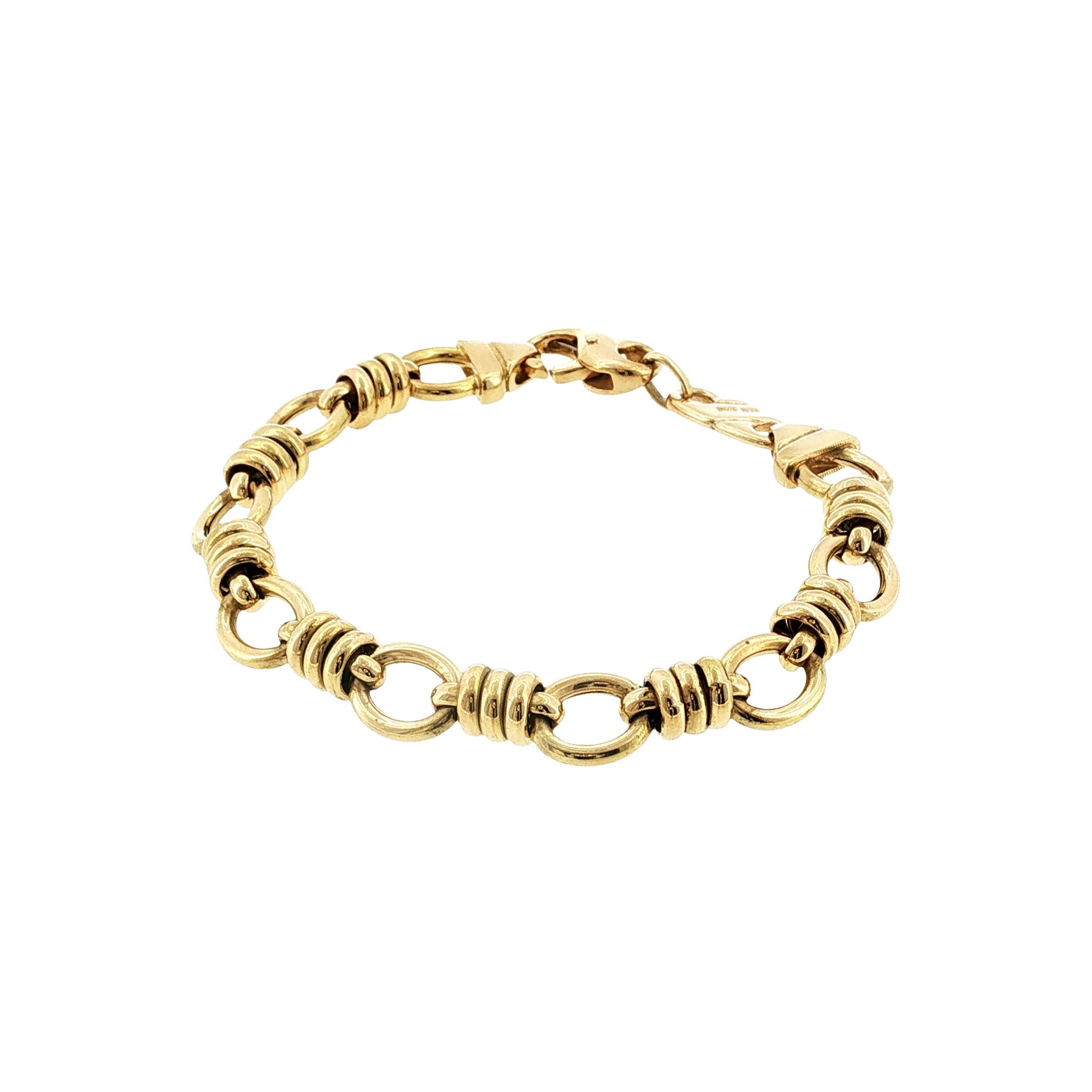 Late 20th Century 18k Yellow Gold Oval Link 6.75" Bracelet