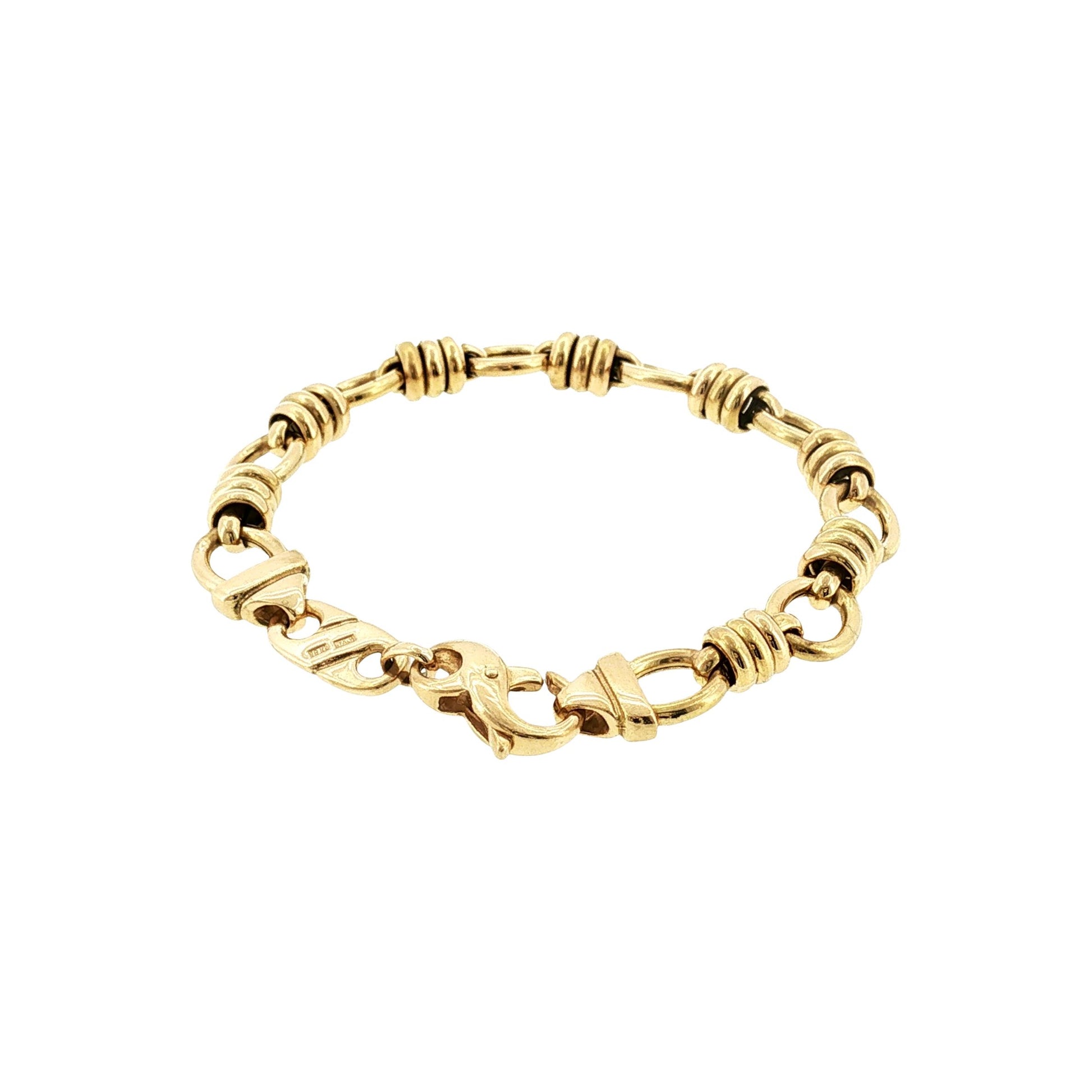 Late 20th Century 18k Yellow Gold Oval Link 6.75" Bracelet