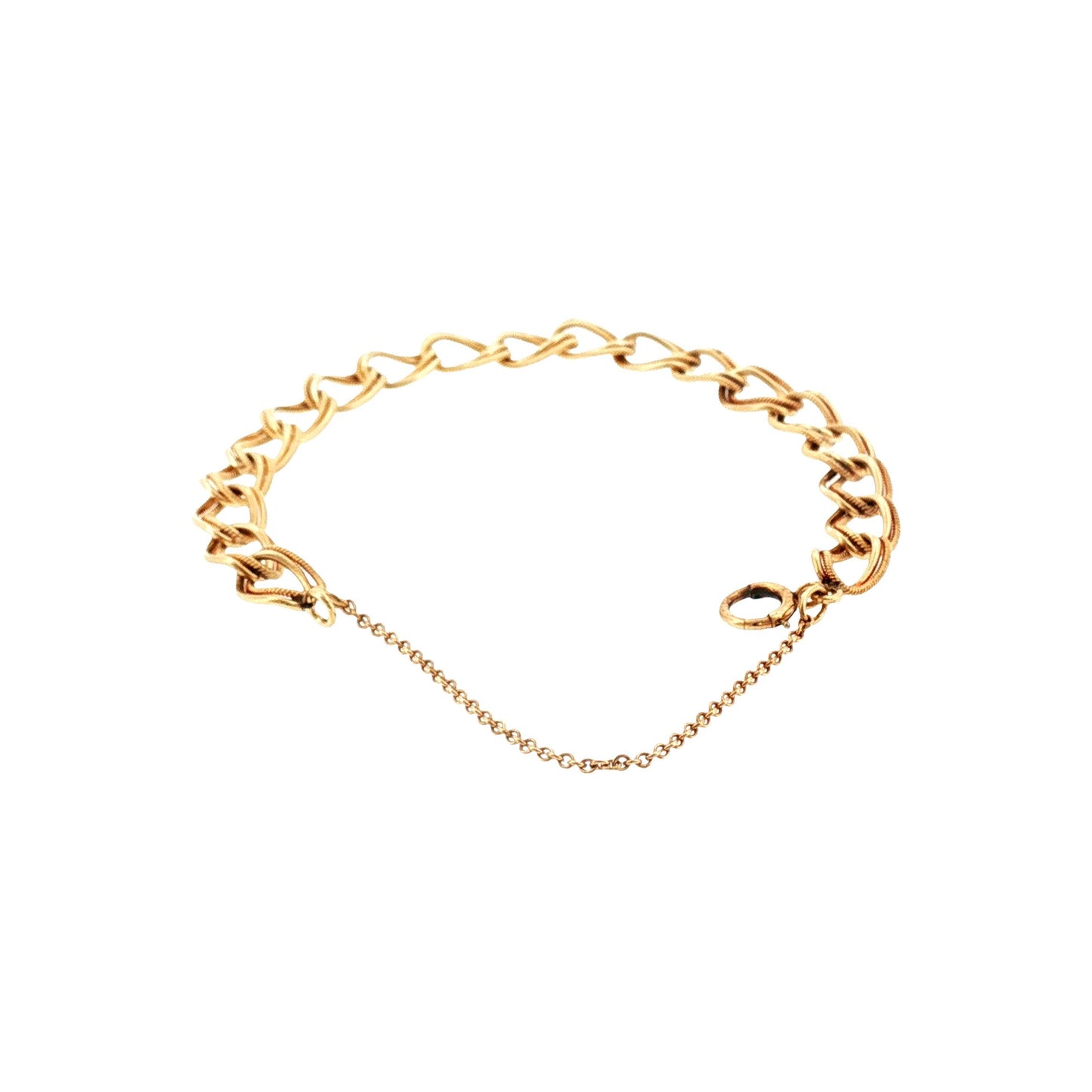 Mid-Century 14kyg Double Texture Link Bracelet