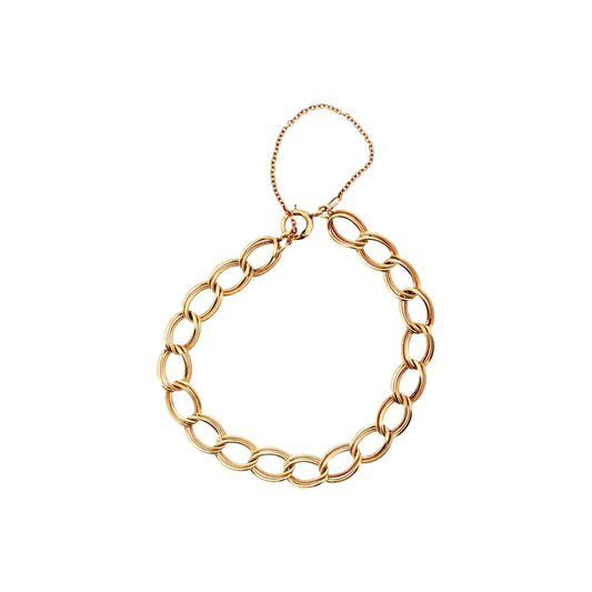 Mid-Century 14kyg Double Texture Link Bracelet