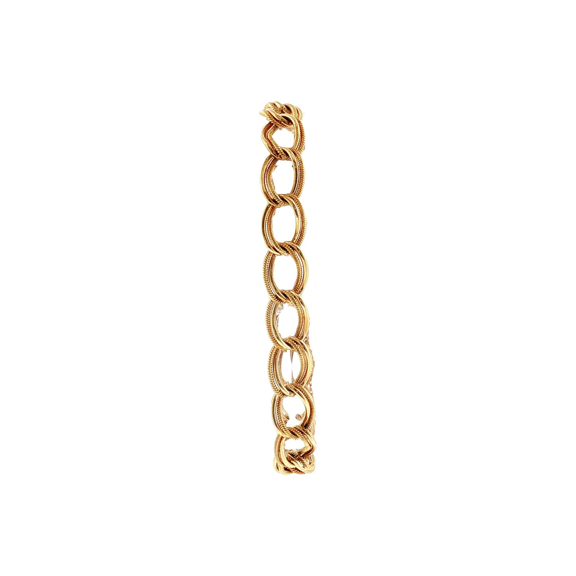 Mid-Century 14kyg Double Texture Link Bracelet