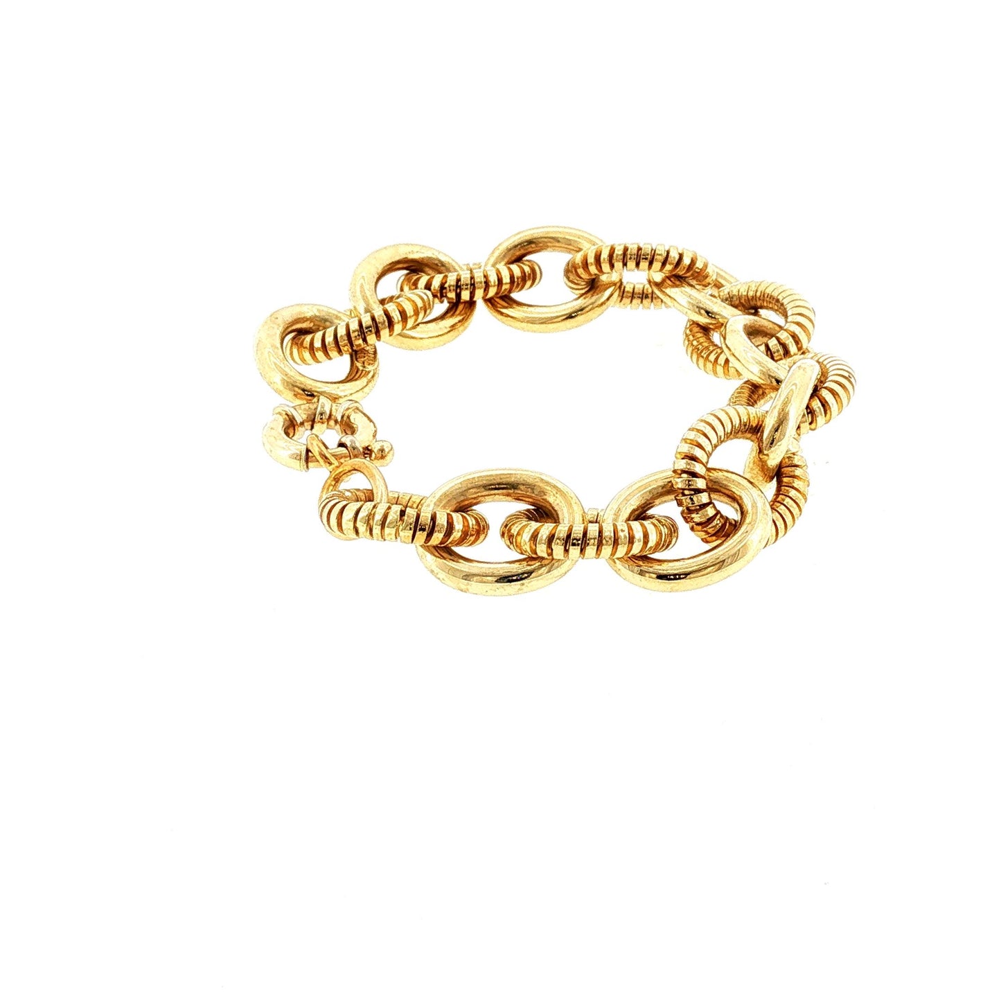 Late 20th-Century 14k Yellow Gold Combination Texture Bracelet