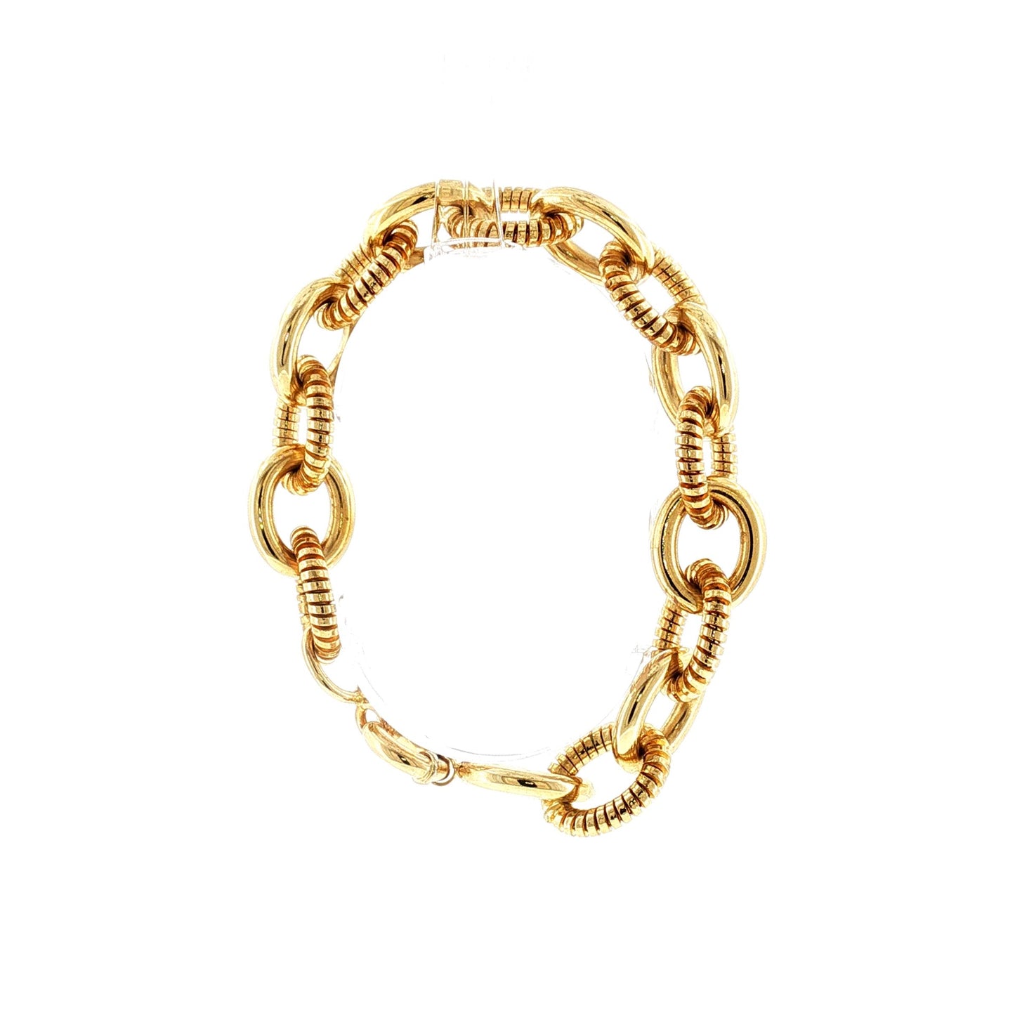 Late 20th-Century 14k Yellow Gold Combination Texture Bracelet