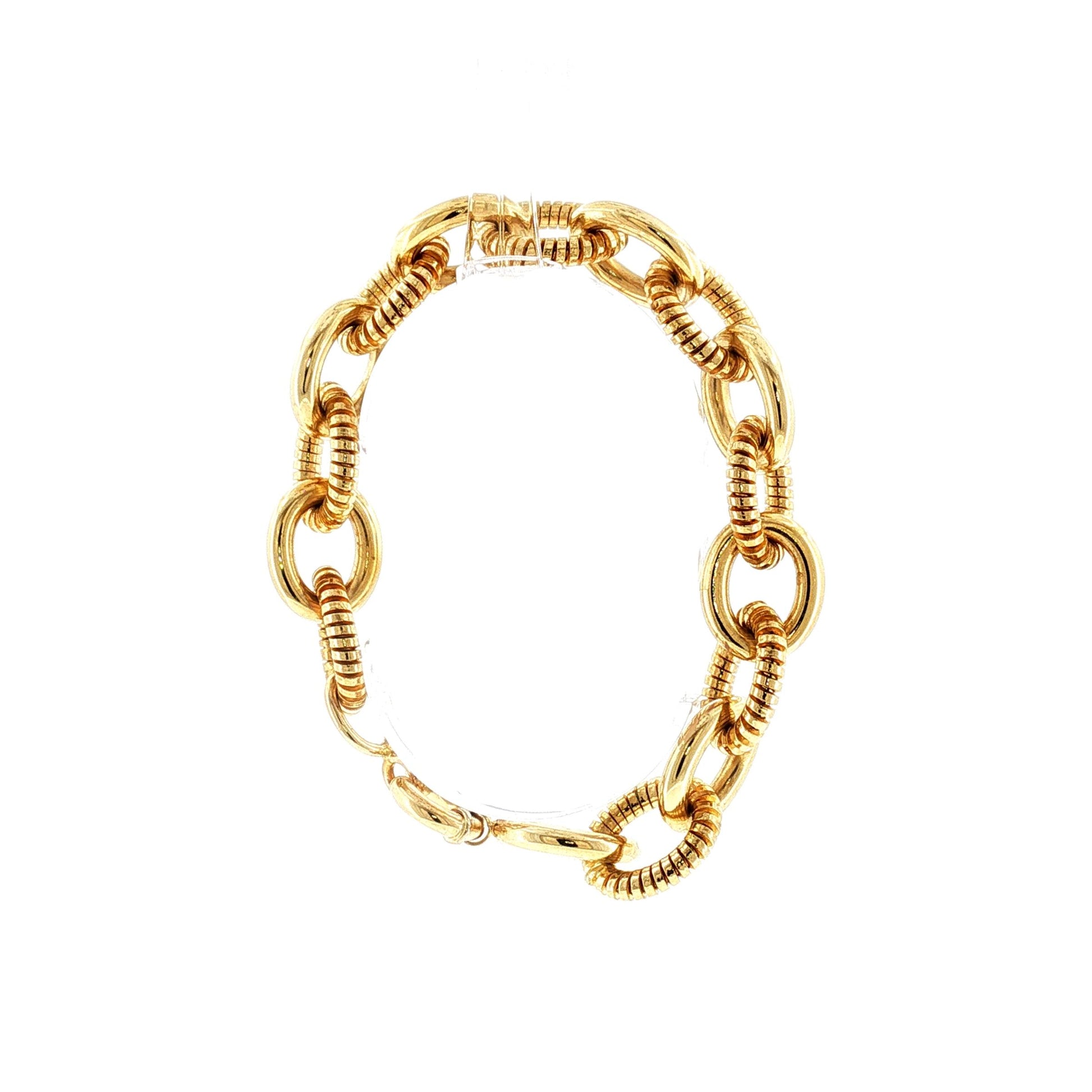 Late 20th-Century 14k Yellow Gold Combination Texture Bracelet