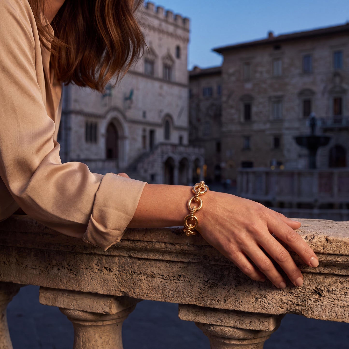 Late 20th-Century 14k Yellow Gold Combination Texture Bracelet