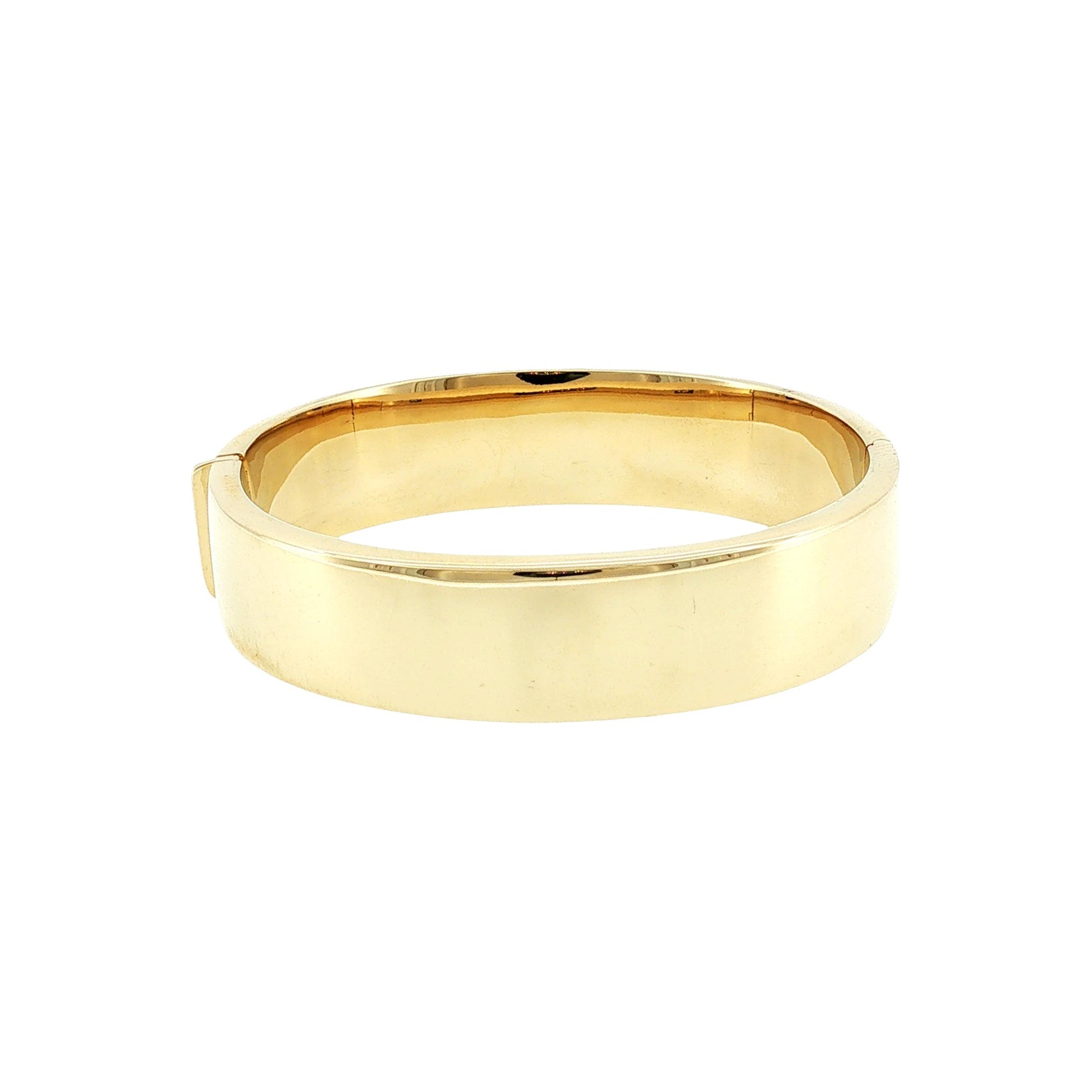 Late 20th-Century 14k Yellow Gold Italian Hinged Bracelet