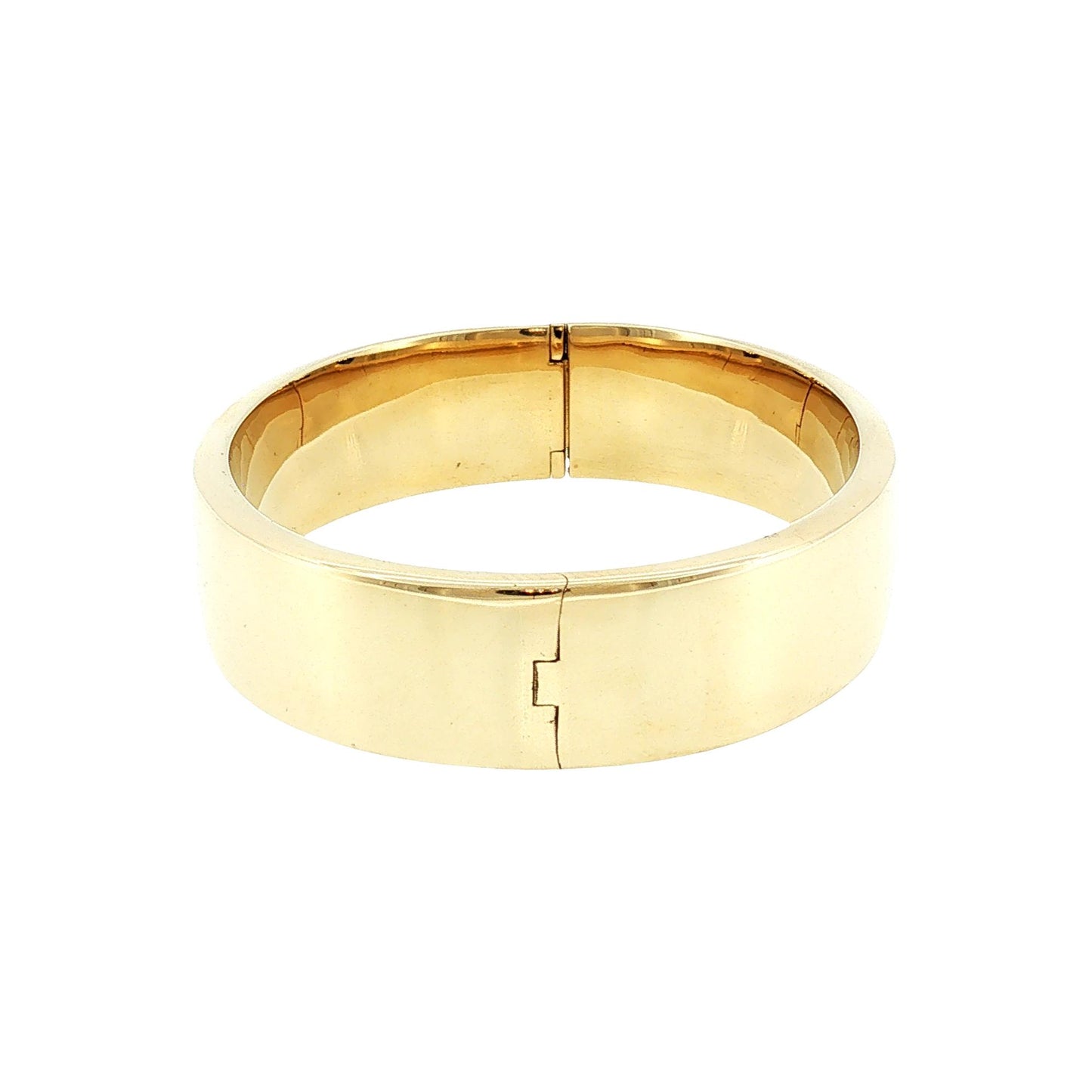 Late 20th-Century 14k Yellow Gold Italian Hinged Bracelet
