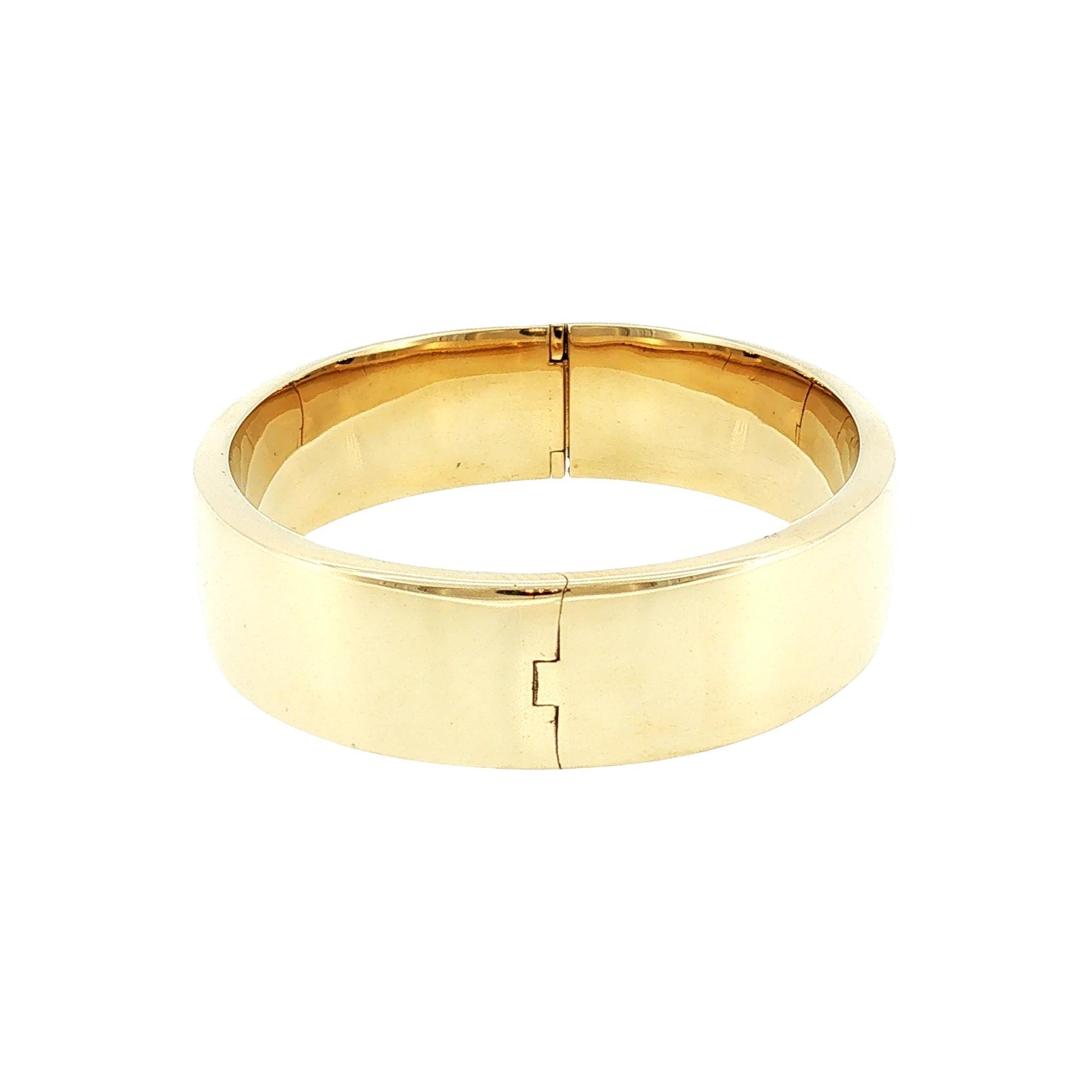 Late 20th-Century 14k Yellow Gold Italian Hinged Bracelet