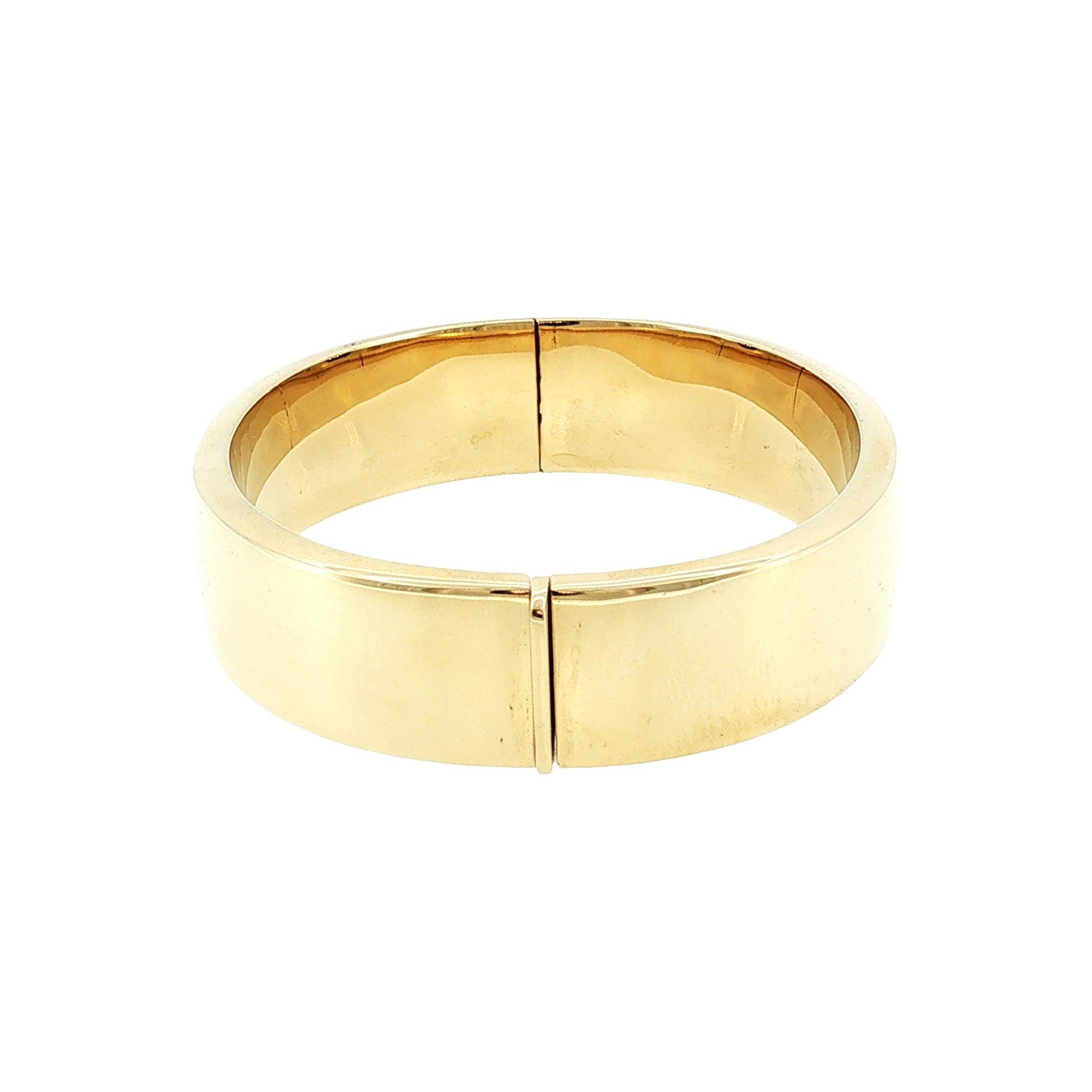 Late 20th-Century 14k Yellow Gold Italian Hinged Bracelet