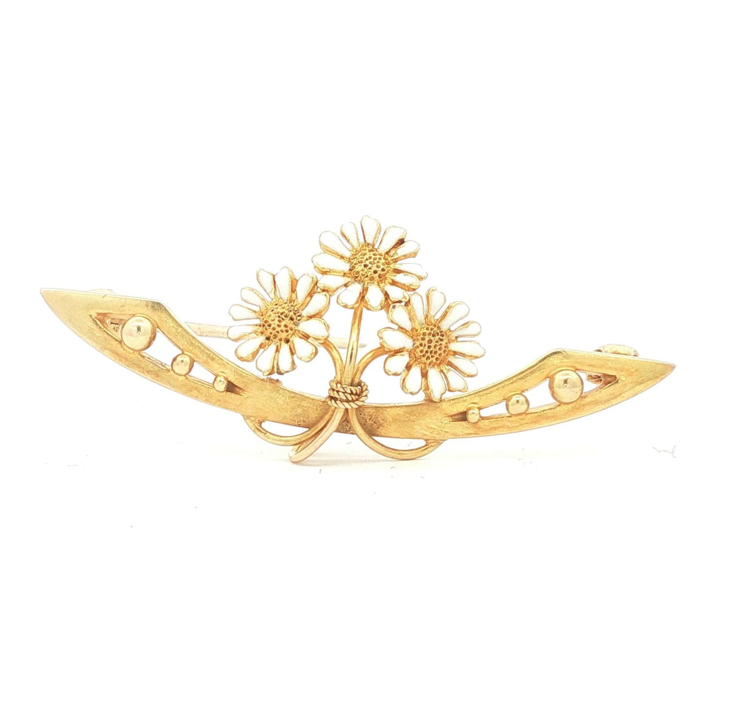 Art Nouveau Krementz Daisy Pin in 14k yellow gold
