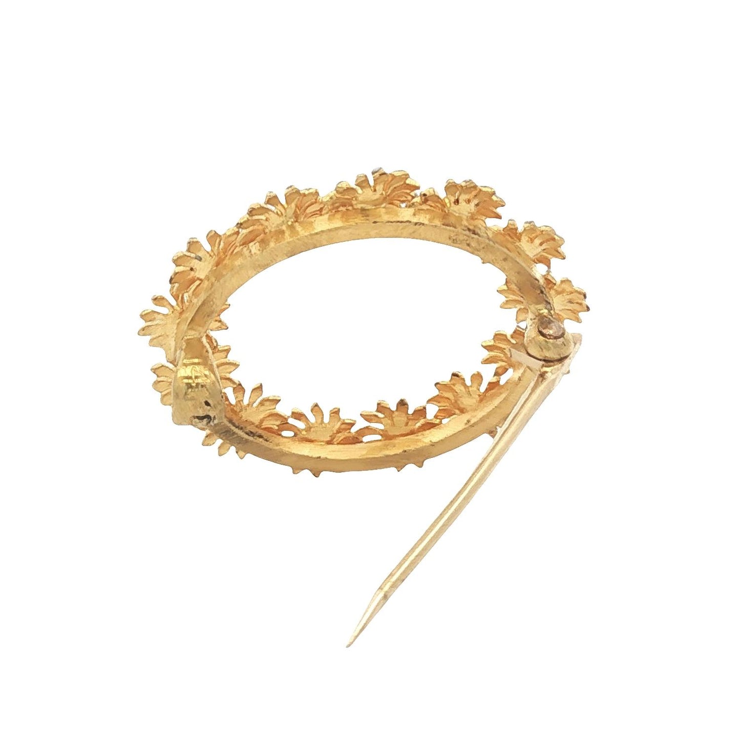 Mid Century 14k yellow gold Daisy Circle Pin