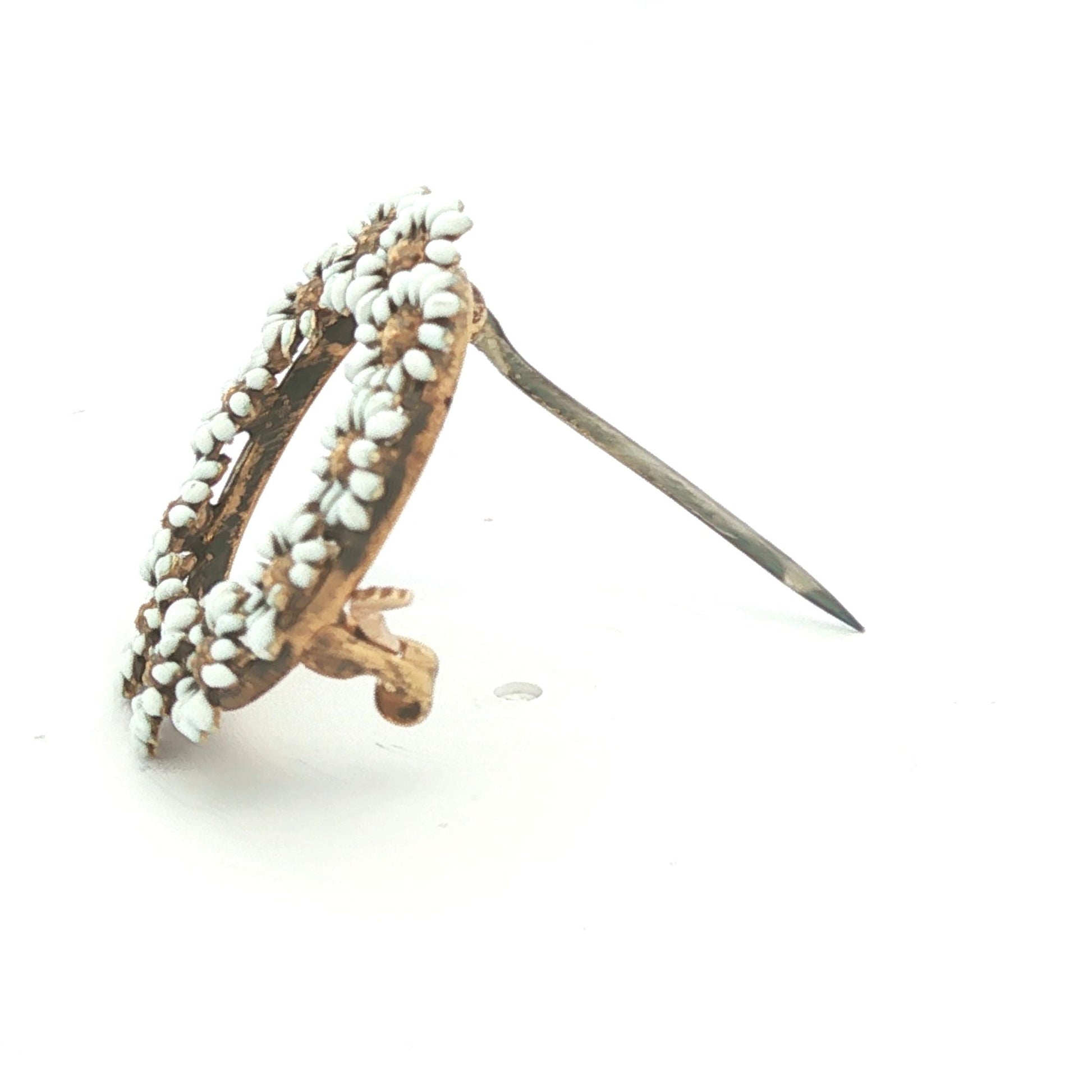 Vintage mid-century 14k yellow gold Daisy Circle Pin