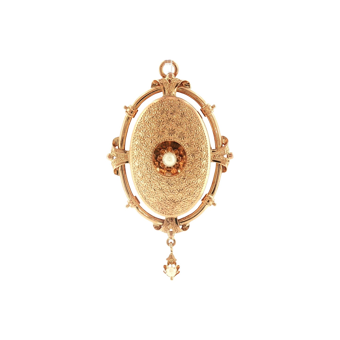 13k Yellow Gold Victorian Multipurpose Pin, Pendant and Locket