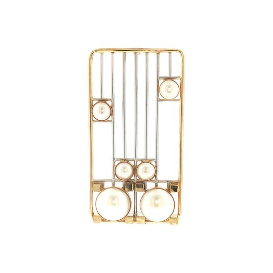 Late 20th-Century Contemporary Cultured Pearl Brooch