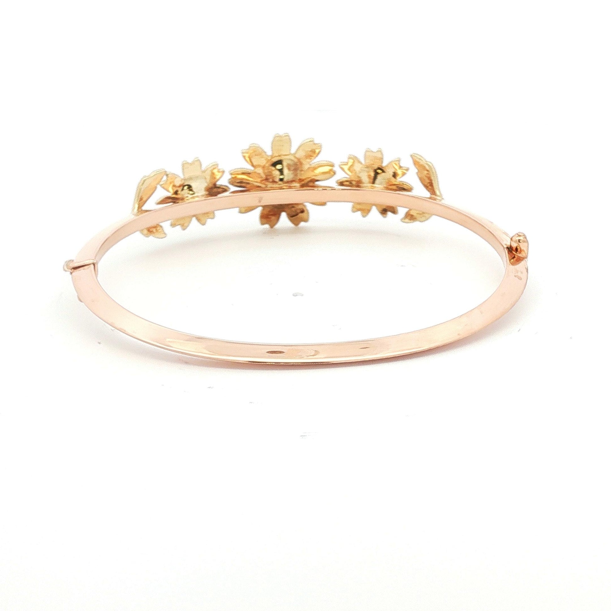 Victorian Seed Pearl and Sapphire Floral Design Hinged Bracelet