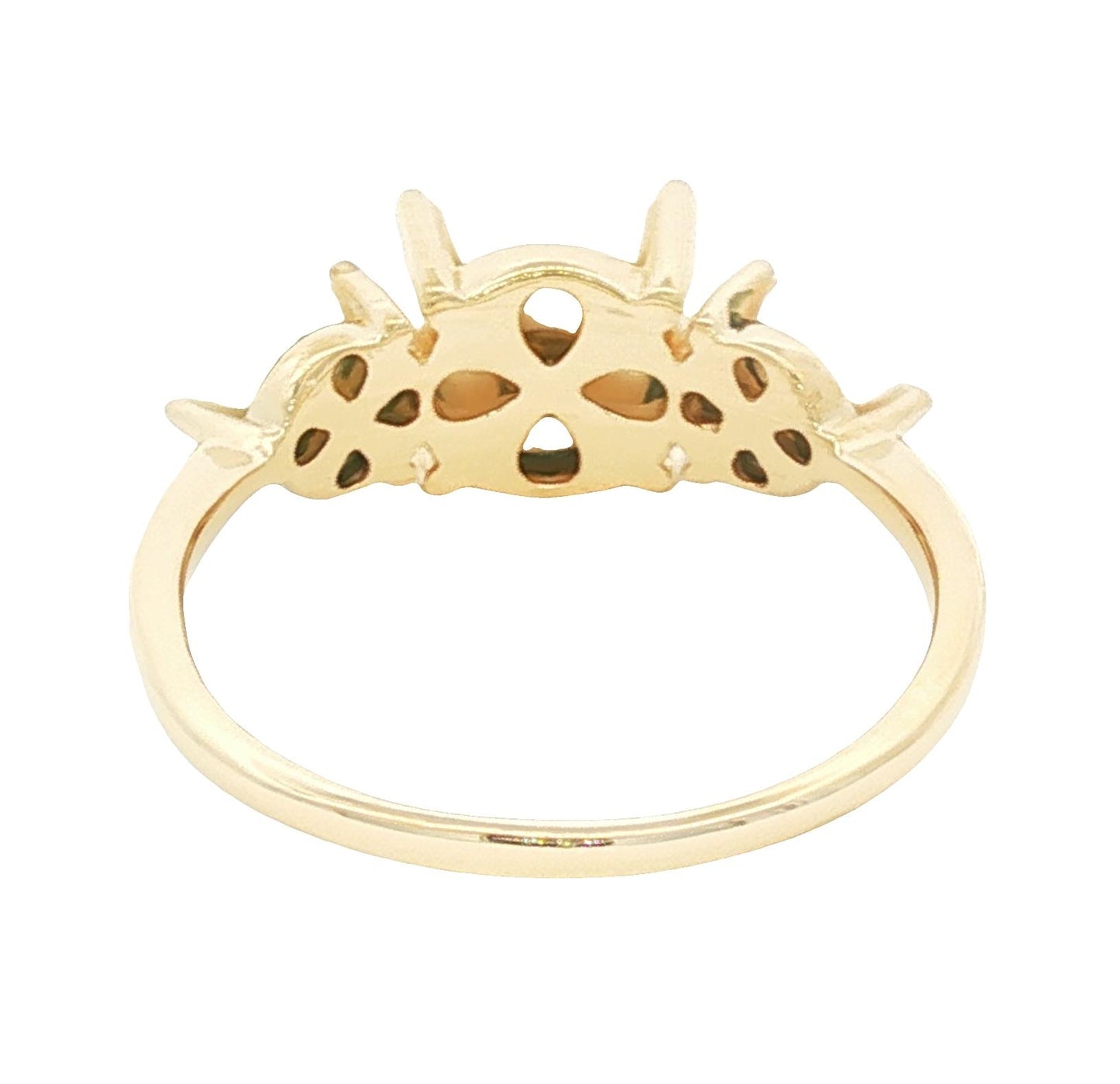 14k yellow gold 3 cultured pearl prong set ring