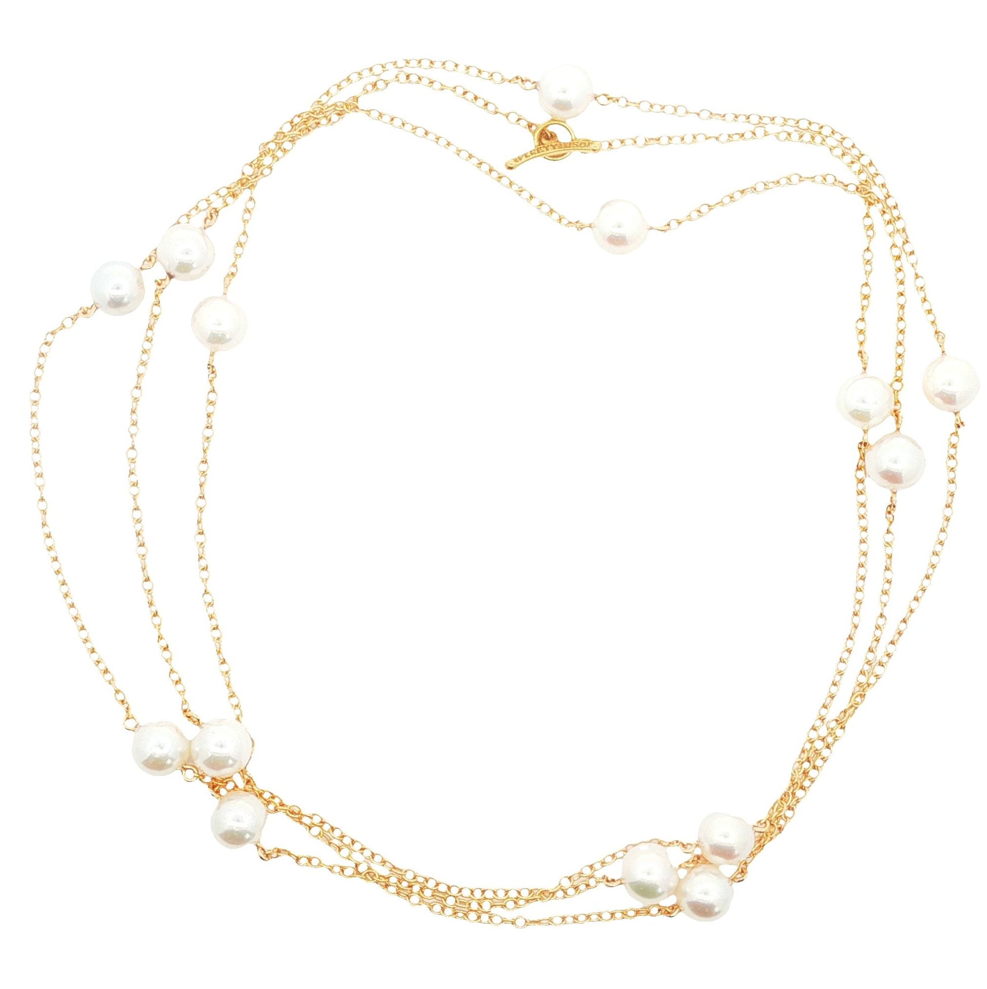 Vintage Peretti for Tiffany and Co. 38" Cultured Pearls by the Yard Necklace