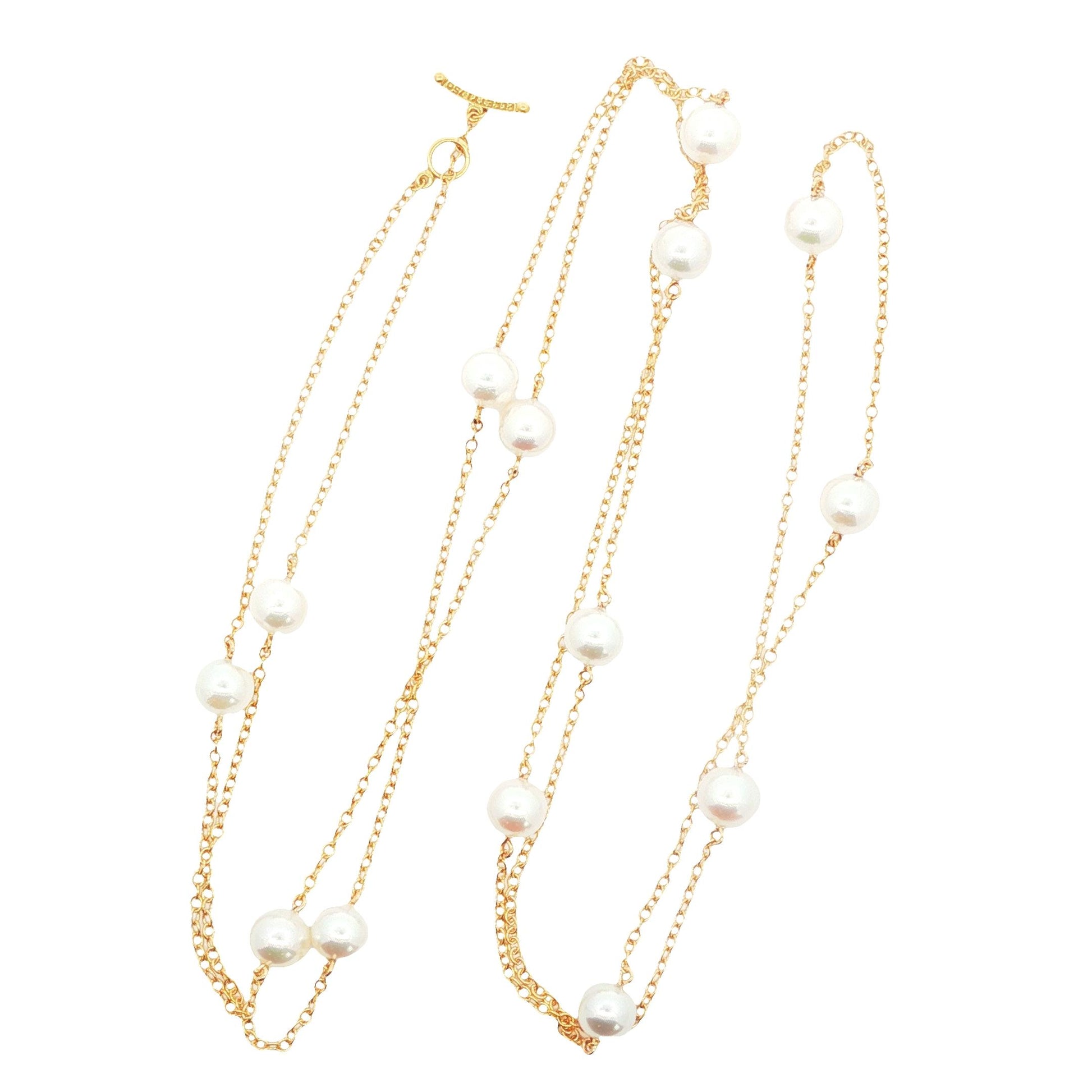 Vintage Peretti for Tiffany and Co. 38" Cultured Pearls by the Yard Necklace