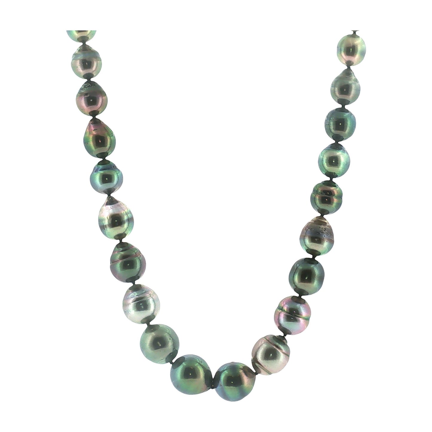 Late 20th-Century 14k White Gold Baroque Tahitian Cultured Pearl Necklace