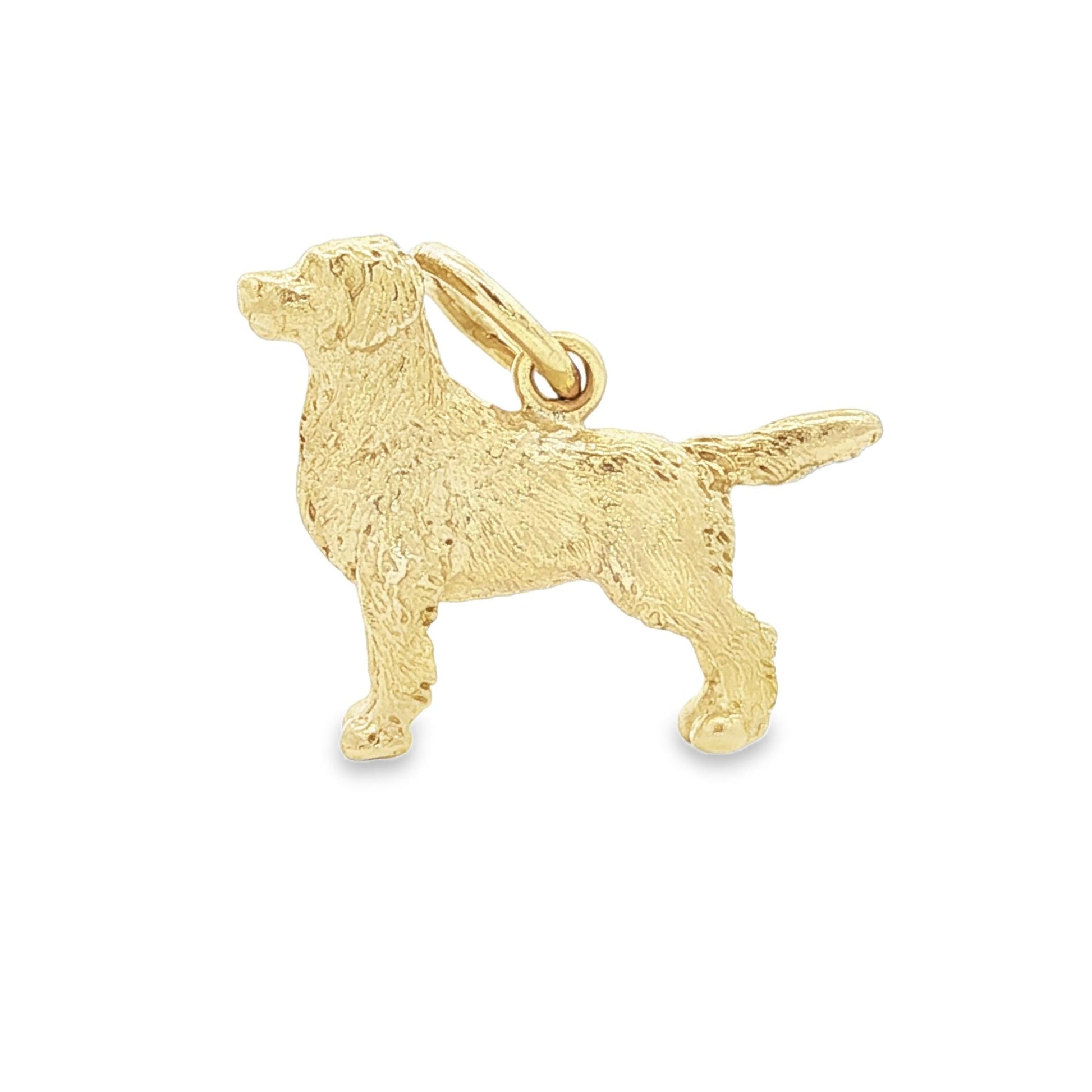 A Vintage Golden Retriever Charm in 14k yellow gold