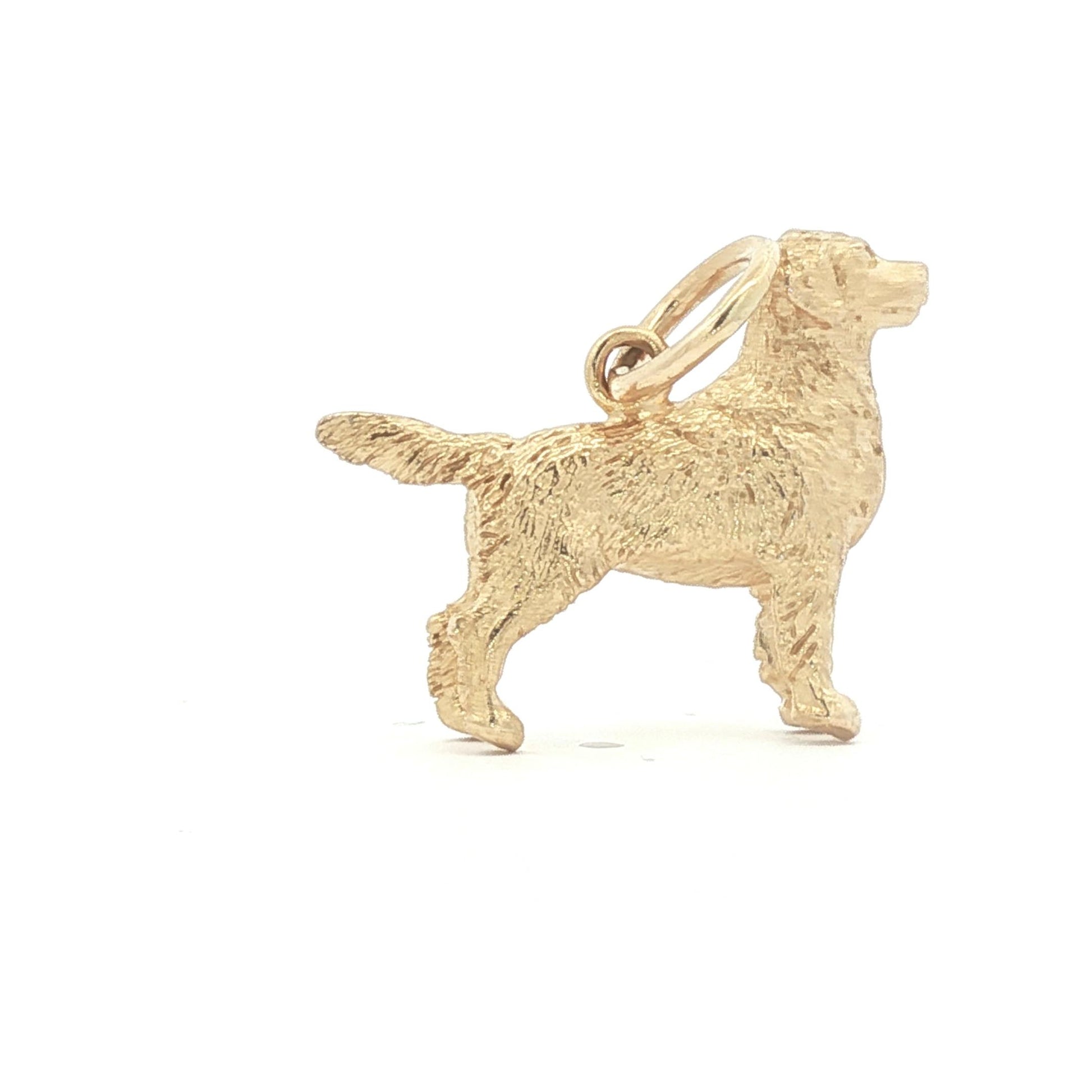 A Vintage Golden Retriever Charm in 14k yellow gold
