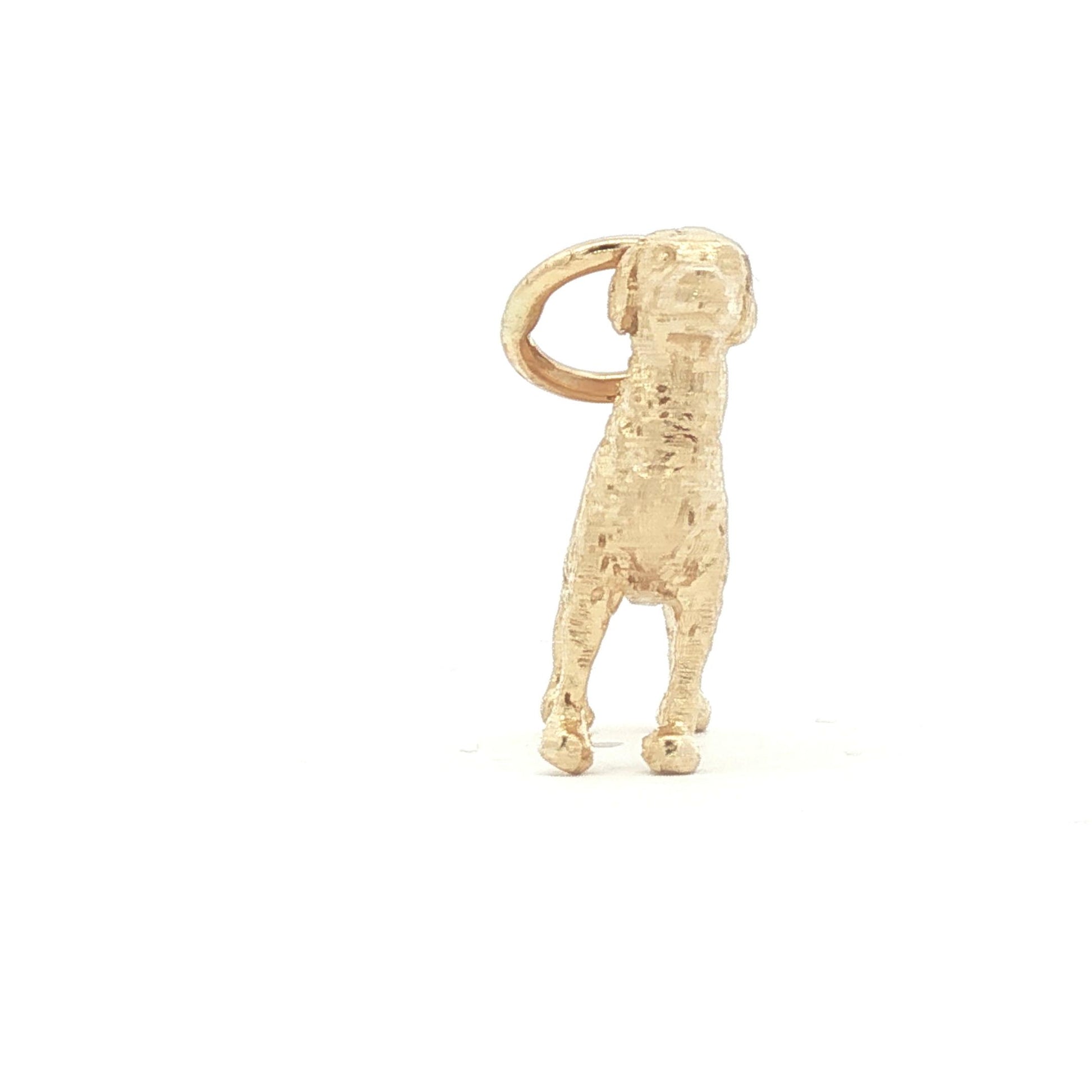 A Vintage Golden Retriever Charm in 14k yellow gold