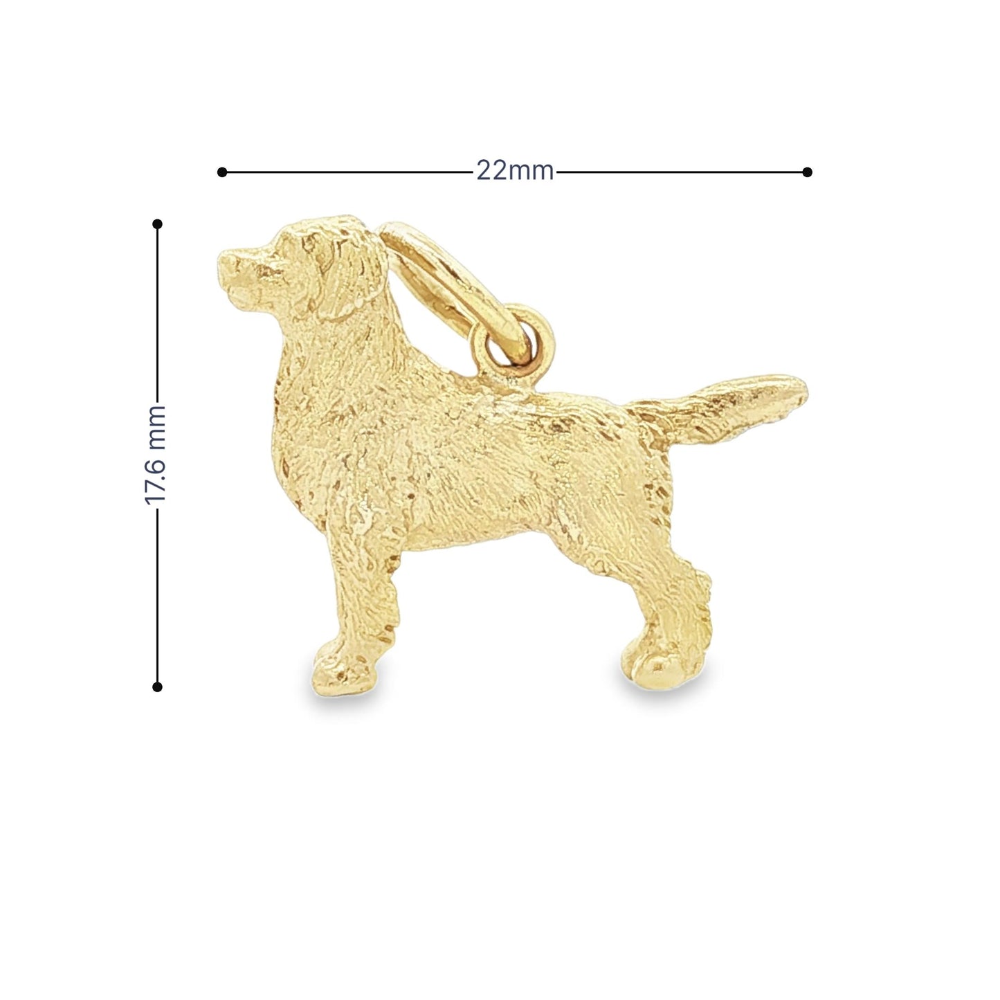 A Vintage Golden Retriever Charm in 14k yellow gold