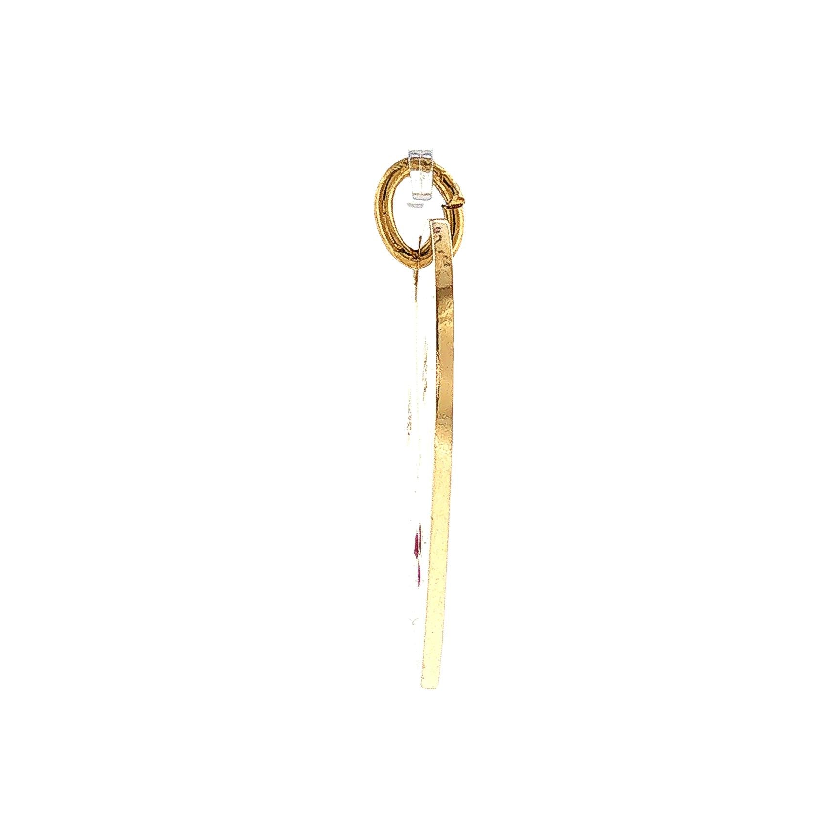 1940s 14k Yellow Gold Ruby and Diamond Heart Charm