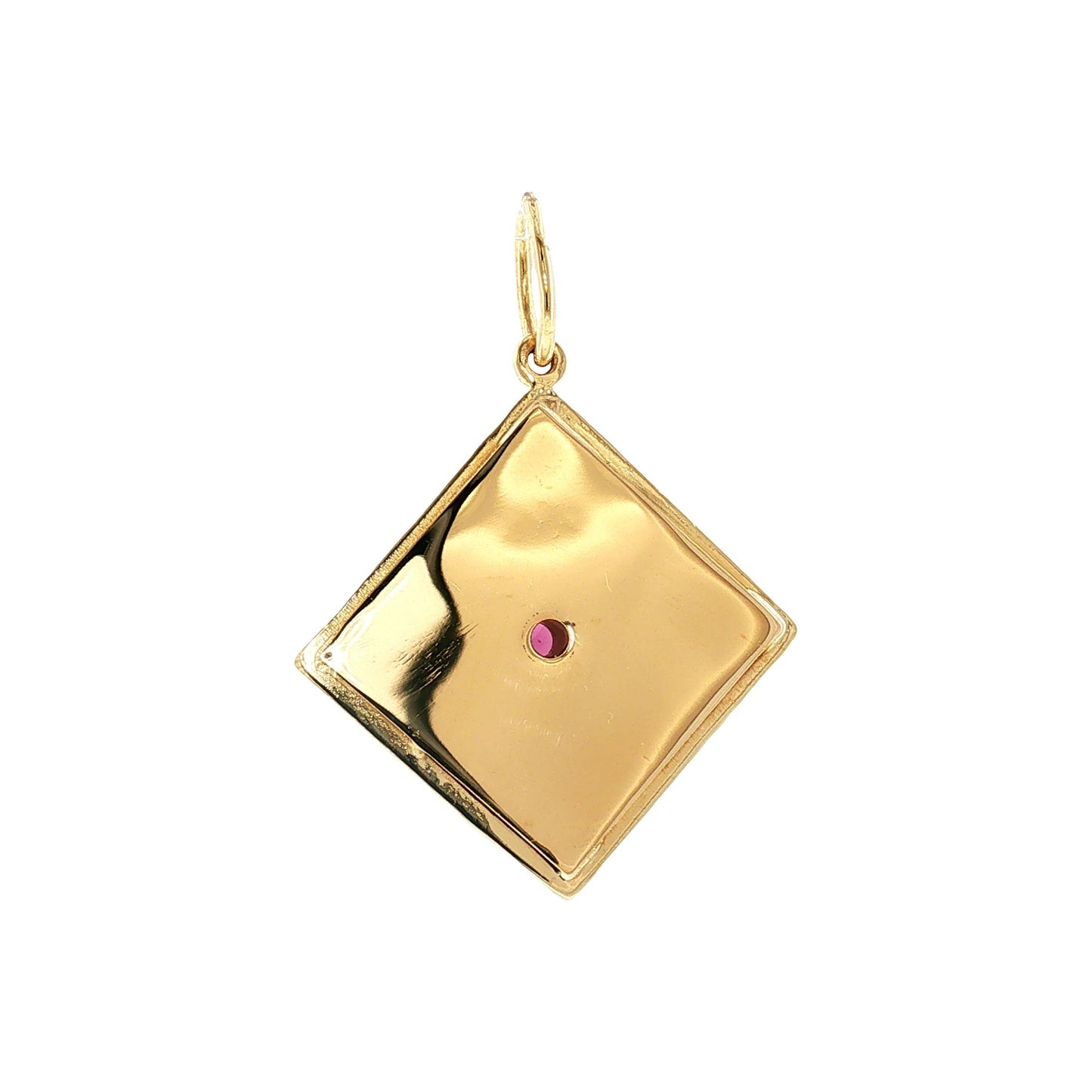 Mid-Century 14k yellow Gold Amethyst and Cultured Pearl Charm