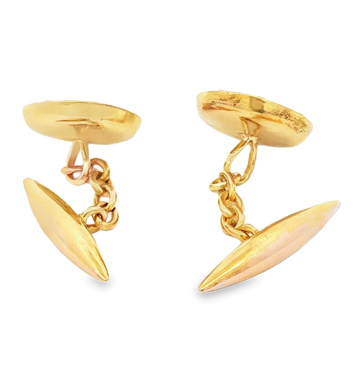 18k yellow gold Mother of Pearl Button Style Cufflinks