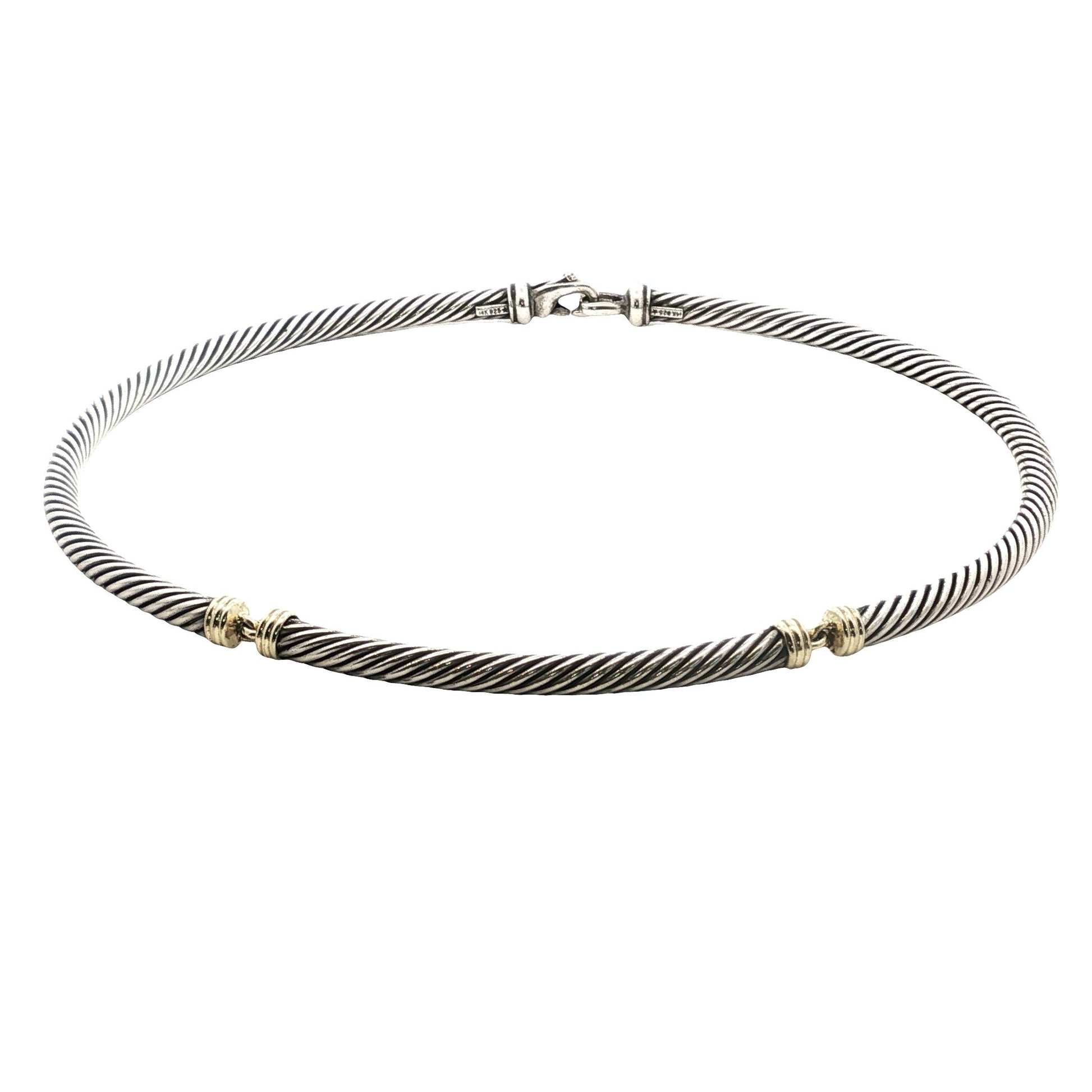 D. Yurman sterling and 14k cable neckwire