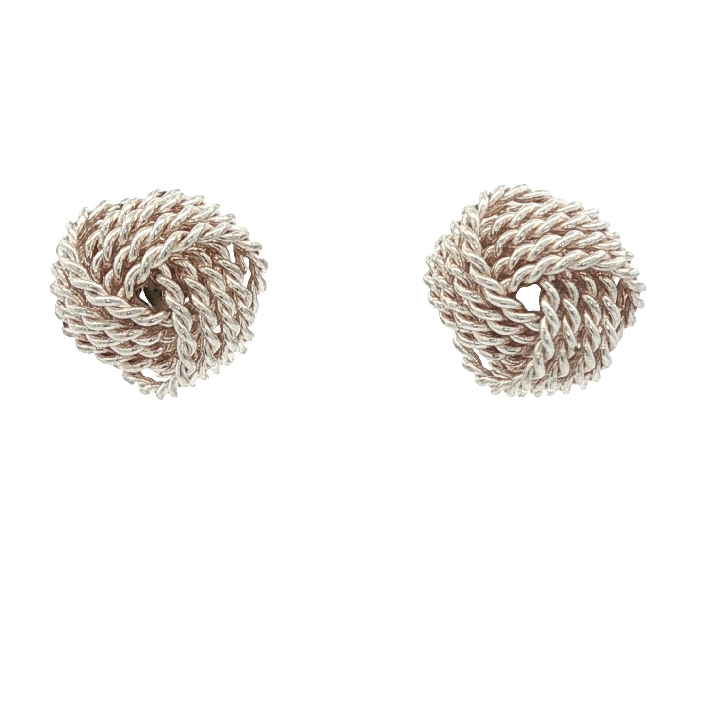 Sterling Tiffany and Co. Twisted Wire Knot Earrings Style #60143695