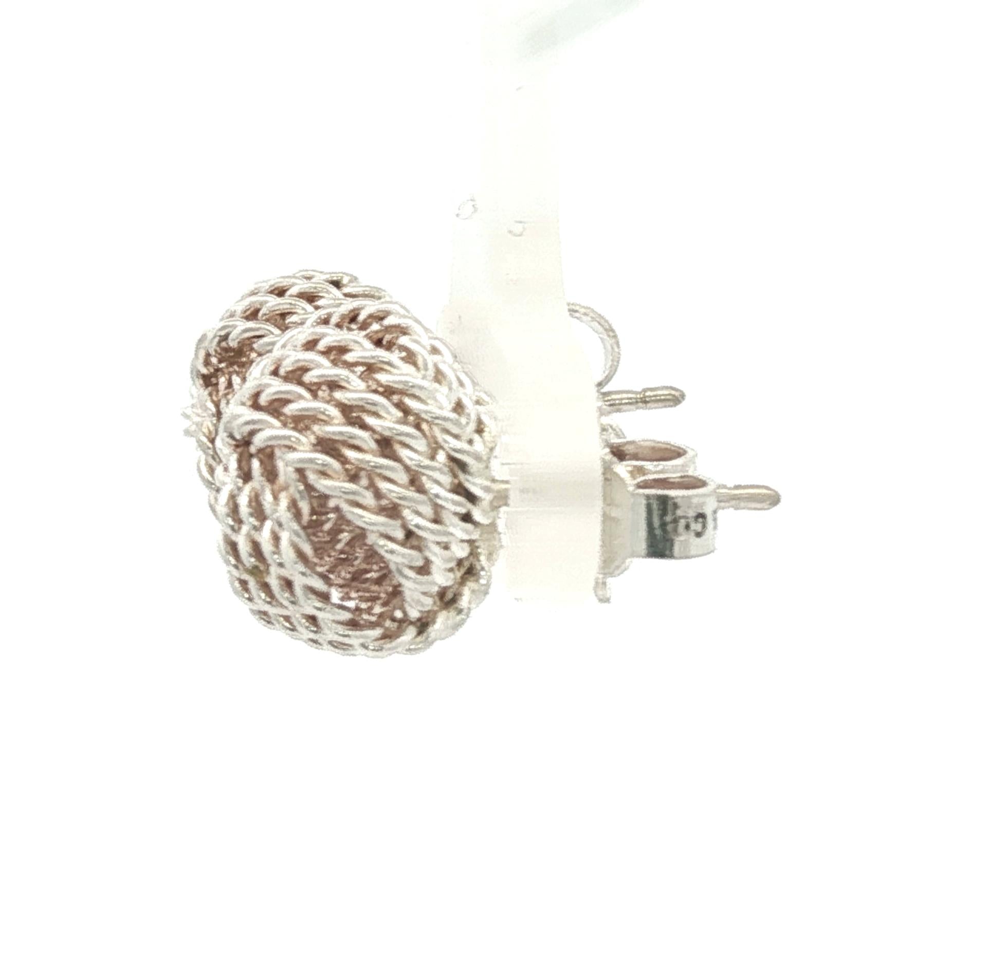 Sterling Tiffany and Co. Twisted Wire Knot Earrings Style #60143695