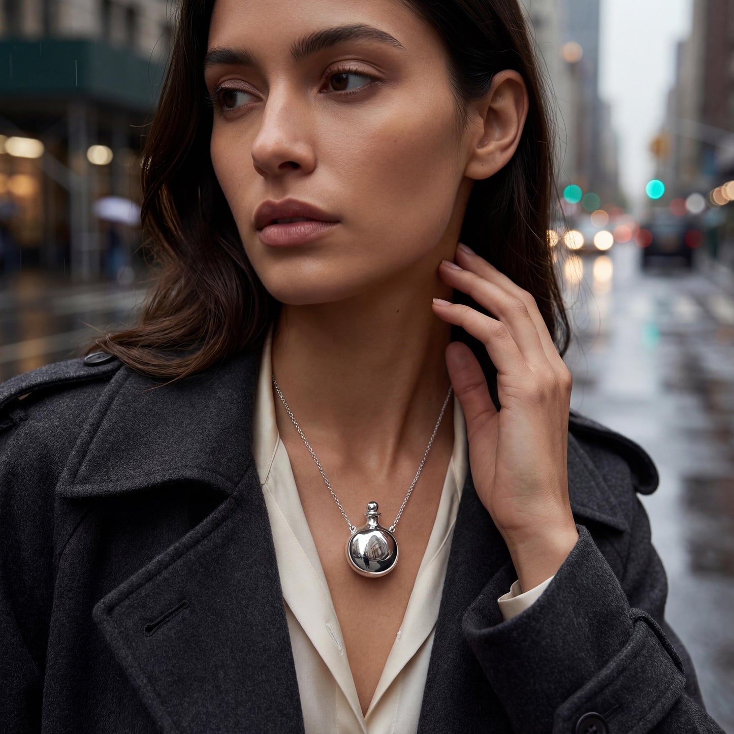 Vintage Tiffany Peretti Sterling Perfume Bottle 24" Necklace Style # 27562957