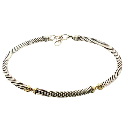 Vintage David Yurman 7mm 16" Sterling and 14k Cable Necklace
