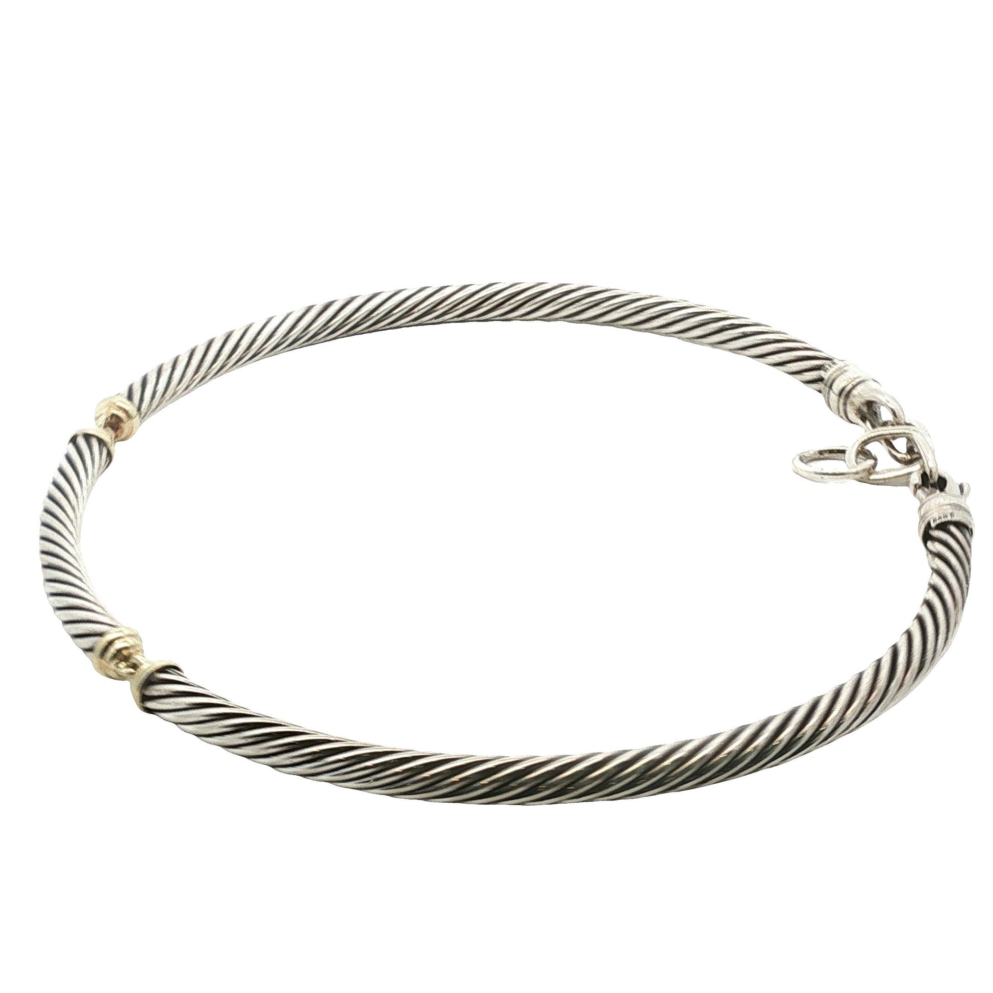 Vintage David Yurman 7mm 16" Sterling and 14k Cable Necklace