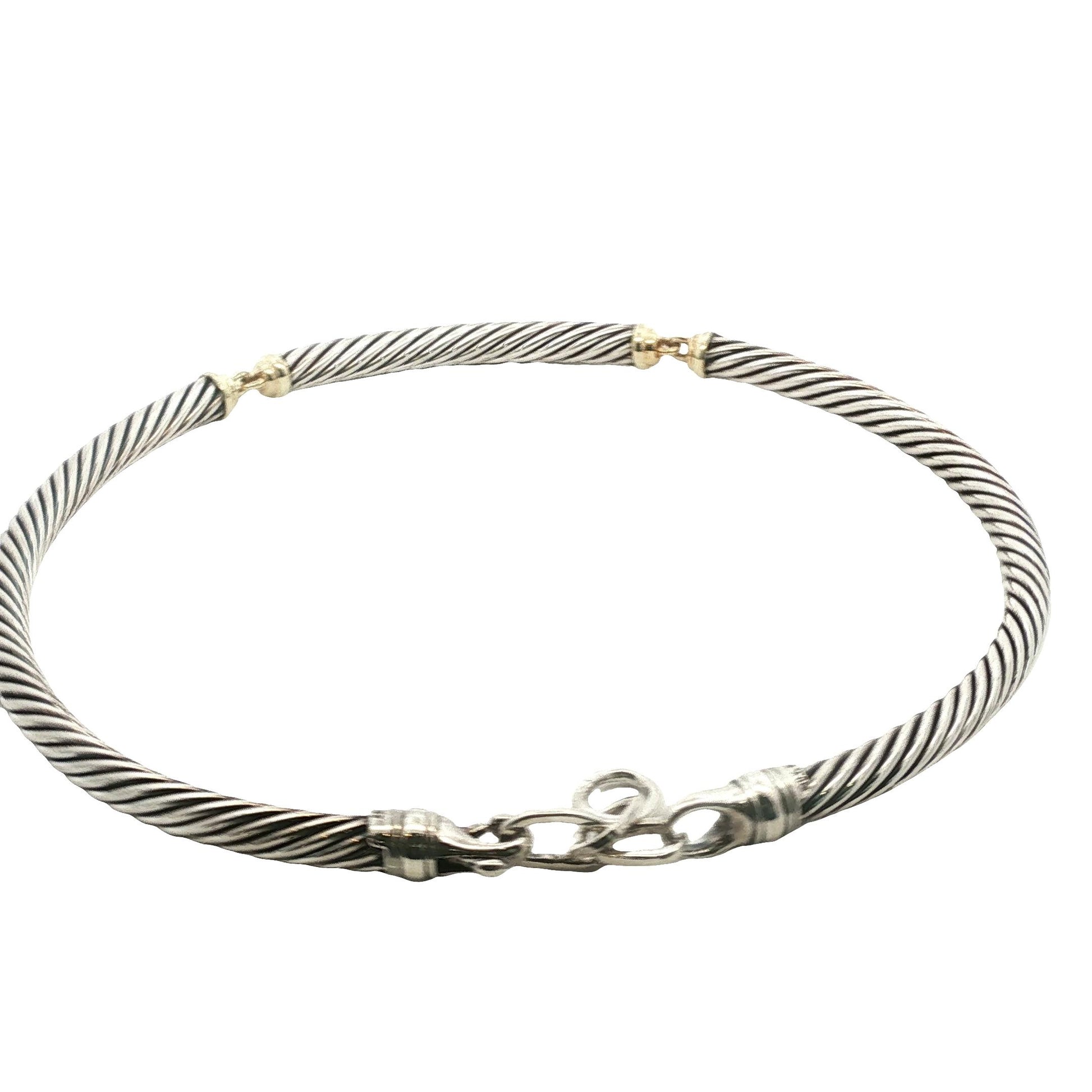 Vintage David Yurman 7mm 16" Sterling and 14k Cable Necklace