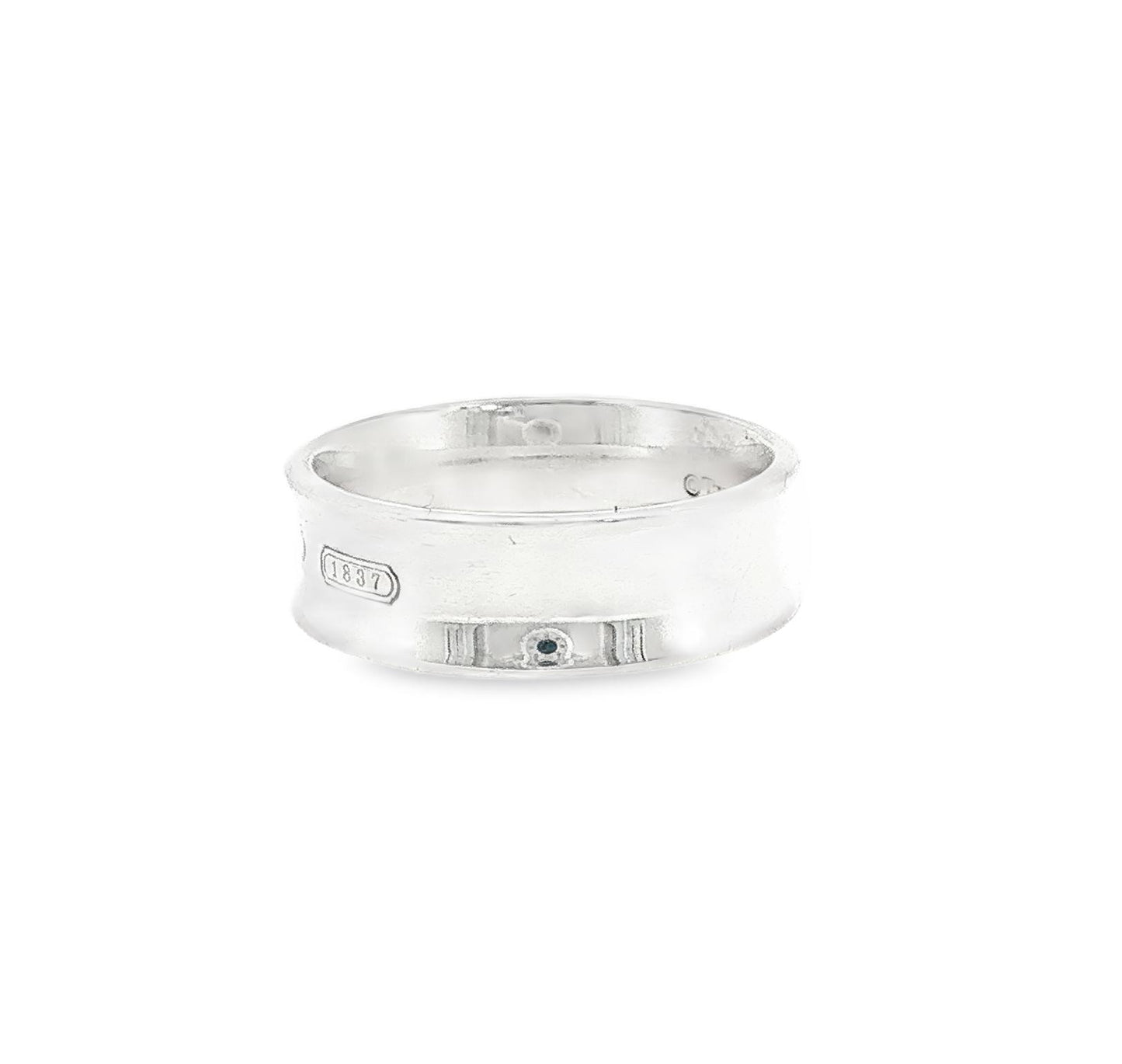 Modern Sterling Tiffany and Co. 1837 Medium Band Ring