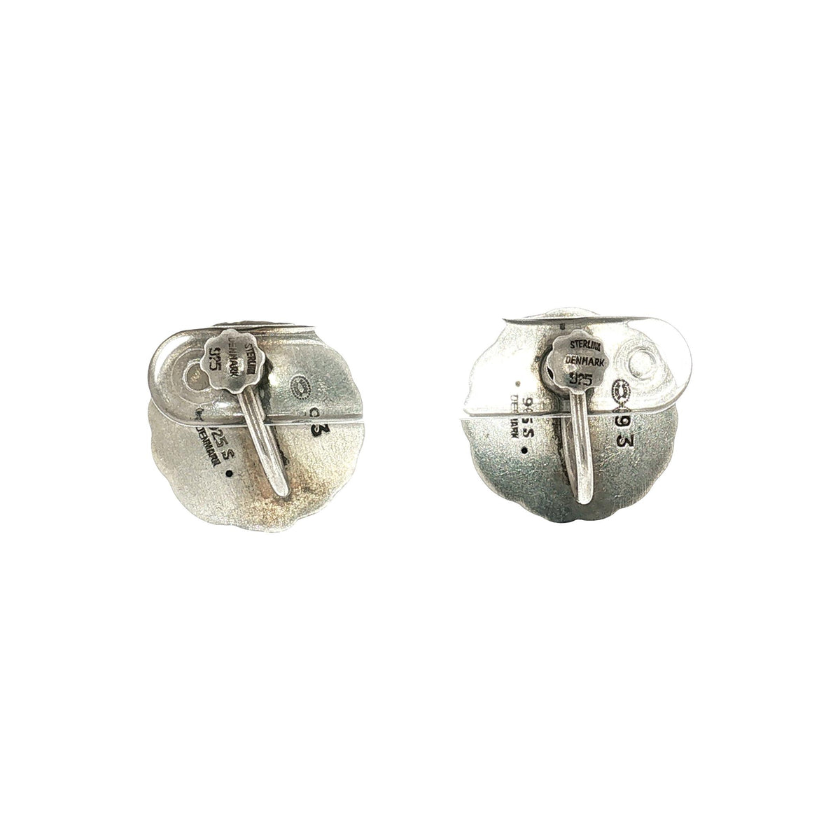 Mid-Century Sterling Georg Jensen #93 Tulip Non-Pierced Earrings