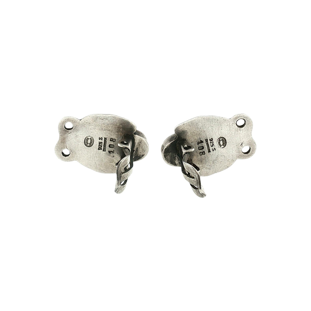 Mid-Century Sterling Georg Jensen #108 Blossom Clip Earrings