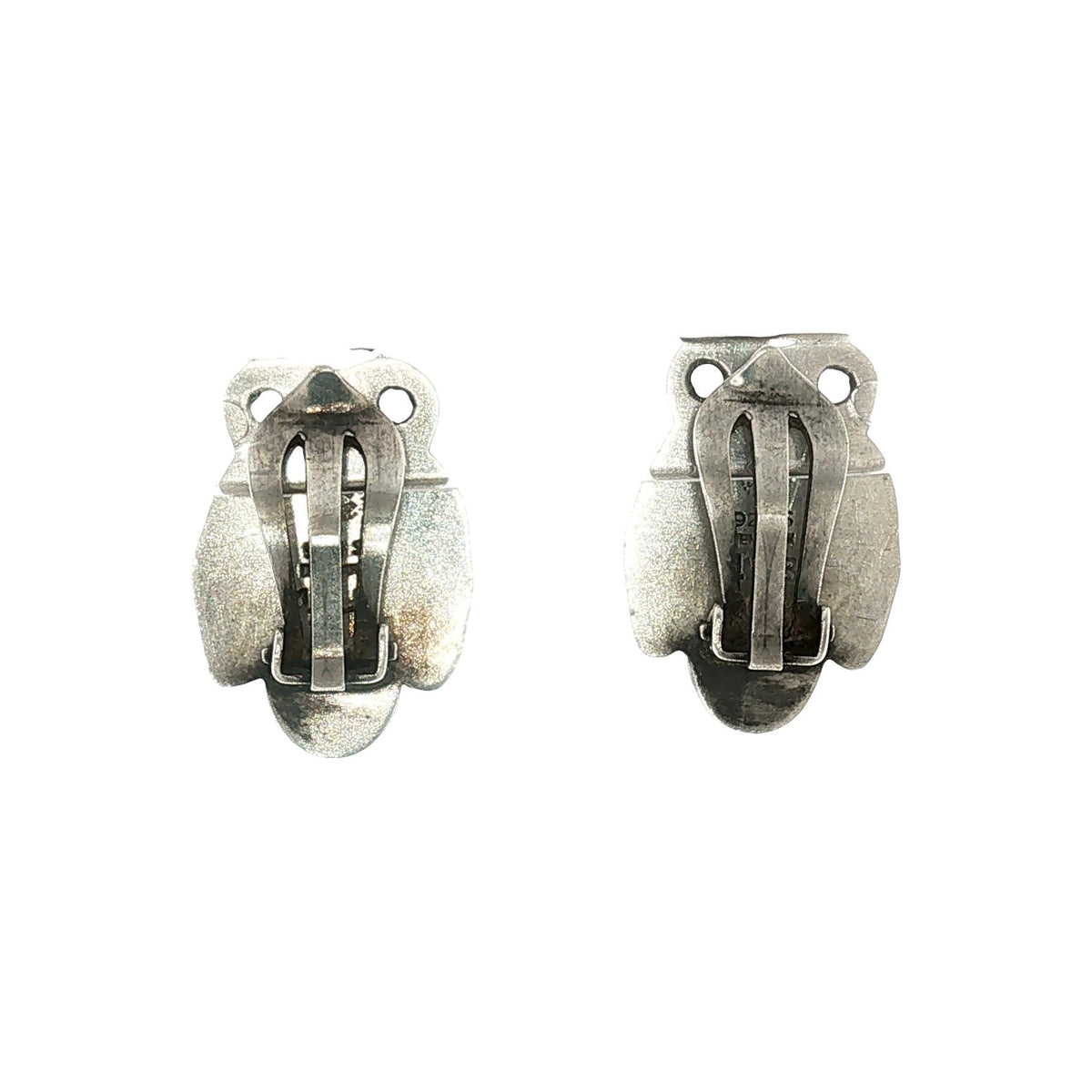 Mid-Century Sterling Georg Jensen #108 Blossom Clip Earrings