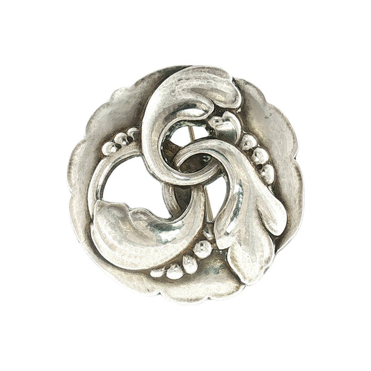 Mid-Century Sterling Georg Jensen #20 Floral Brooch