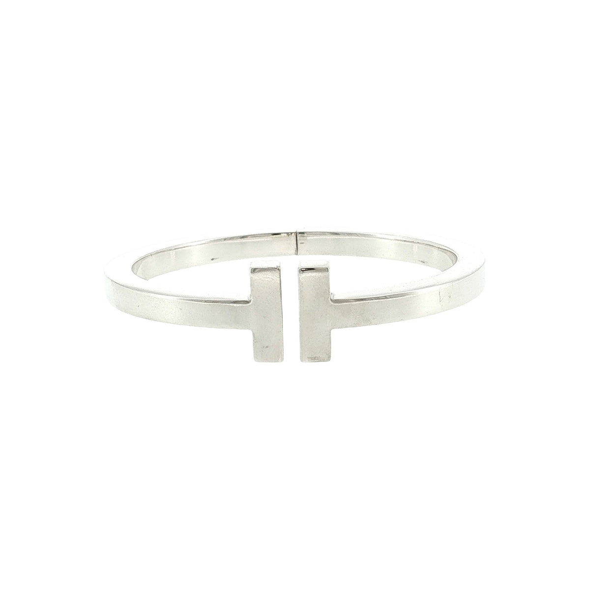 21st-Century Tiffany and Co. Sterling Square T Hinged Bracelet