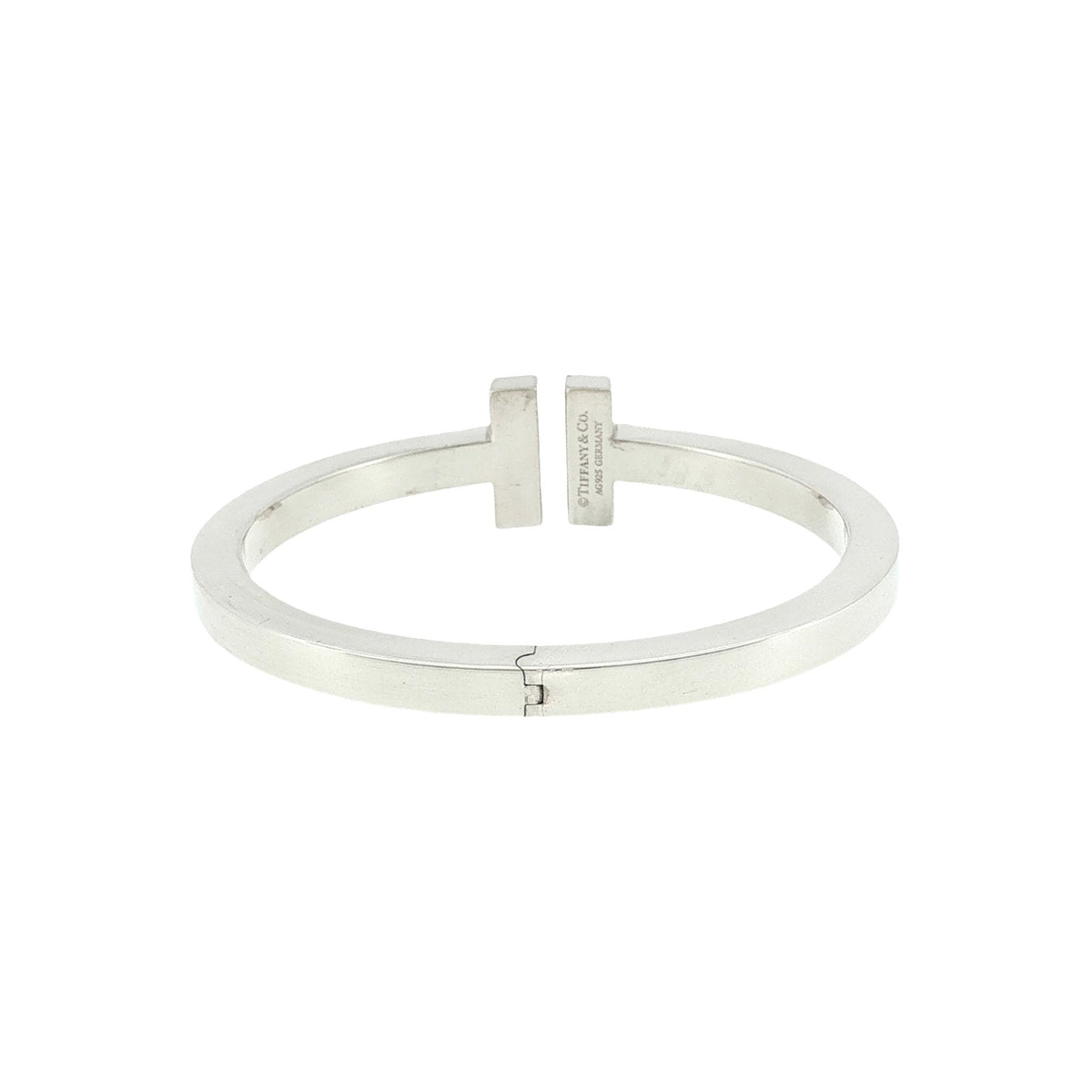 21st-Century Tiffany and Co. Sterling Square T Hinged Bracelet