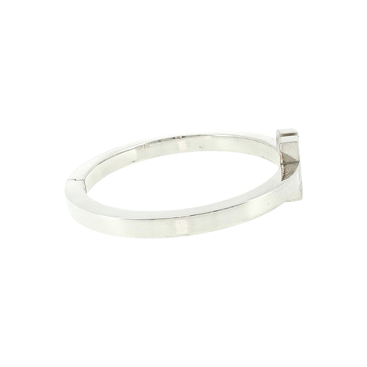 21st-Century Tiffany and Co. Sterling Square T Hinged Bracelet