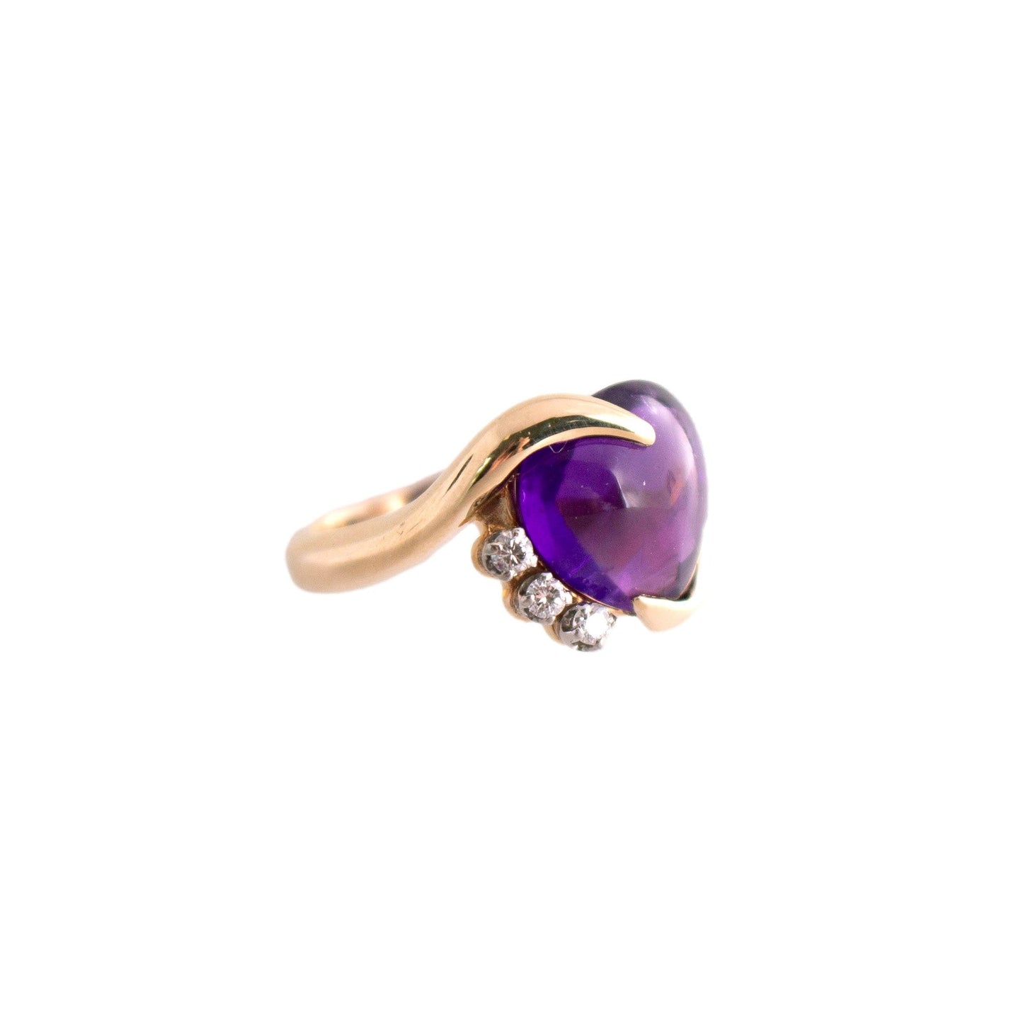 Amethyst Cabochon Heart Shape Ring